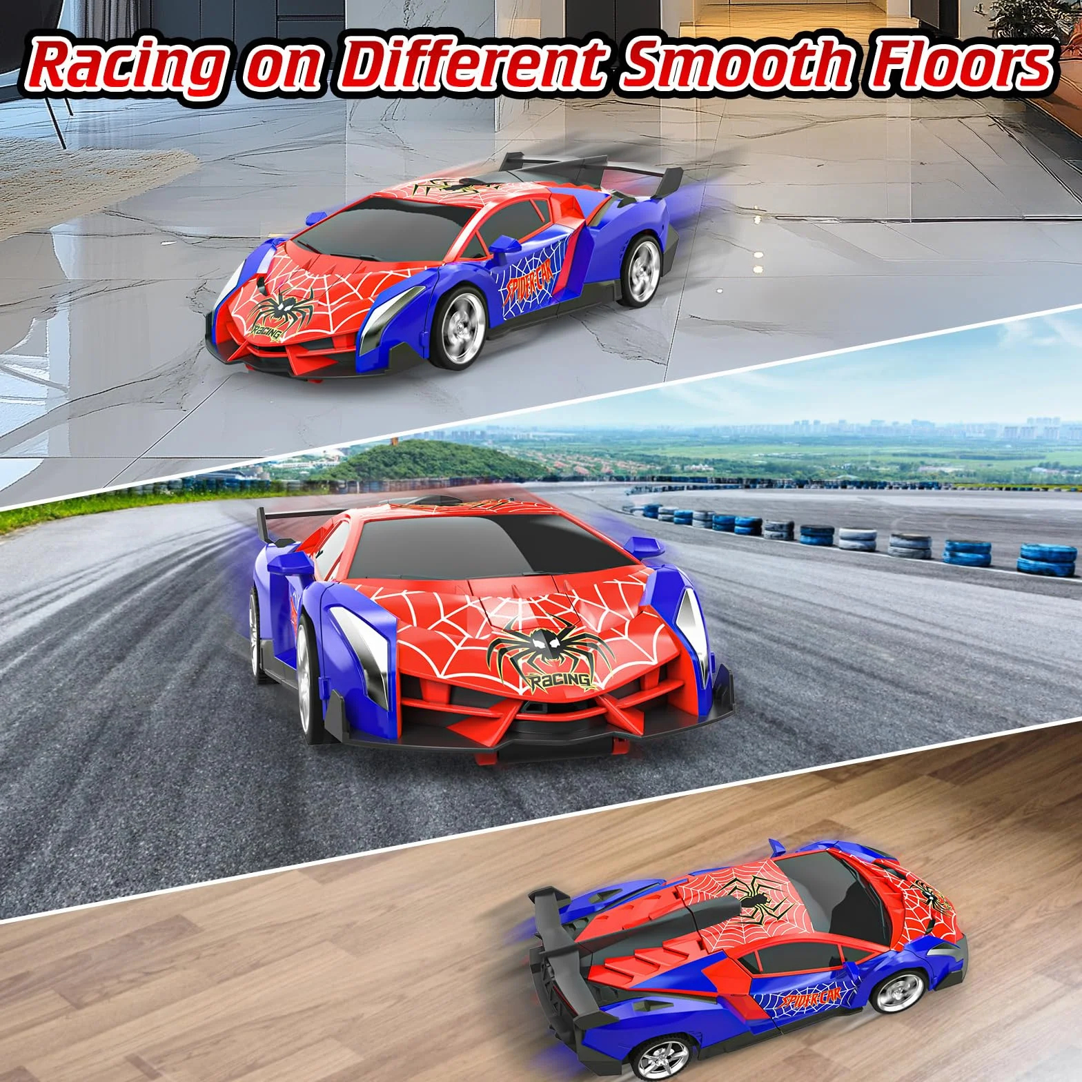 Coche Teledirigido Robot, Spider Transformar RC Carro Radiocontrol Remote Car Juguete Niños Niñas 3 4 5 6 7 8 9 10 Años 2.4GHz Modelo Escala 1/18 Recargable, Juego Vehículo Regalos Cumpleaños Navidad