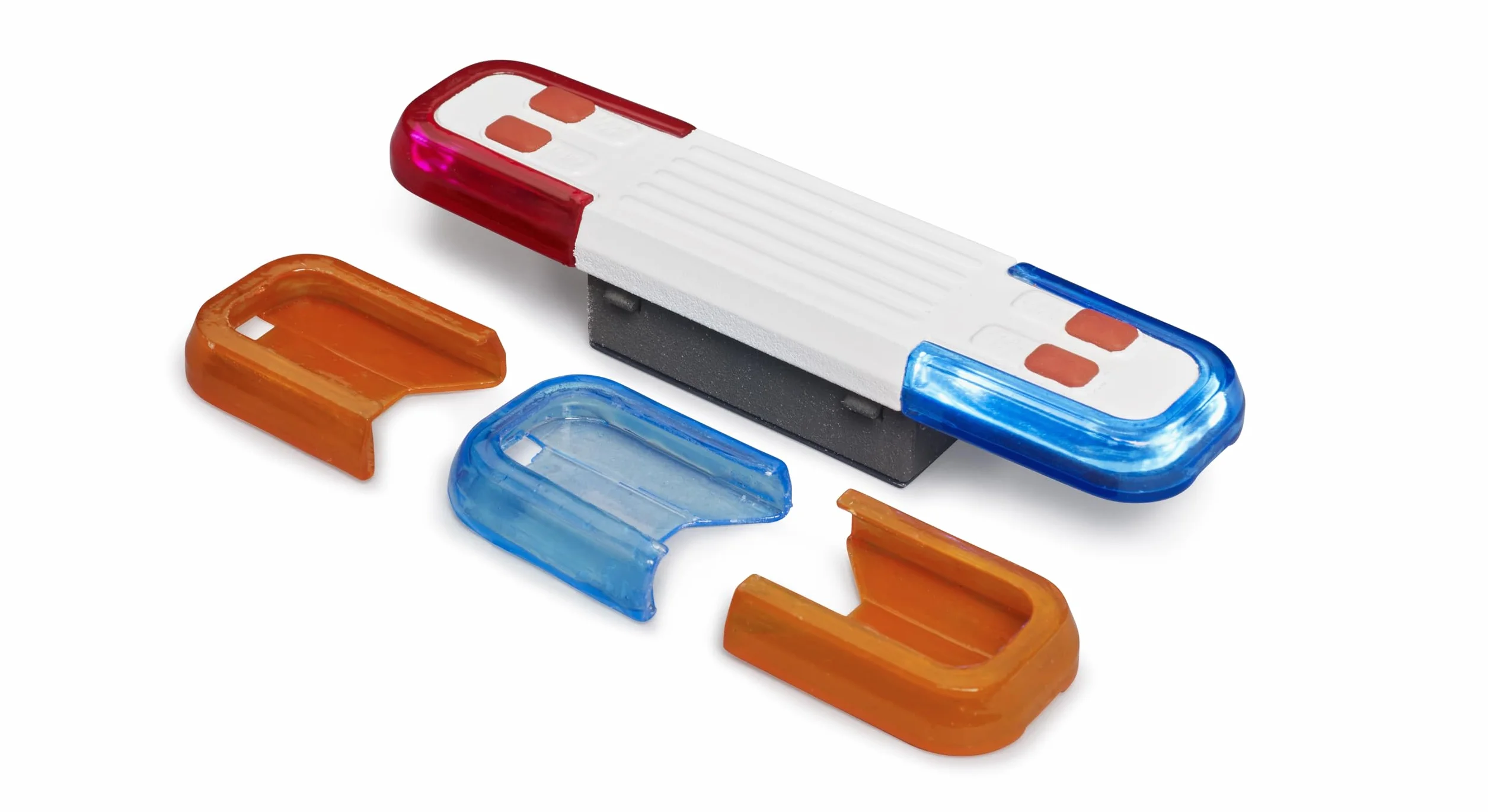 bruder 02803 - Accesorios Módulo de luz y sonido para camiones - con 4 funciones y pilas, sonido de motor, sirena de policía, bomberos, servicio de rescate, grúa, recogida de basuras