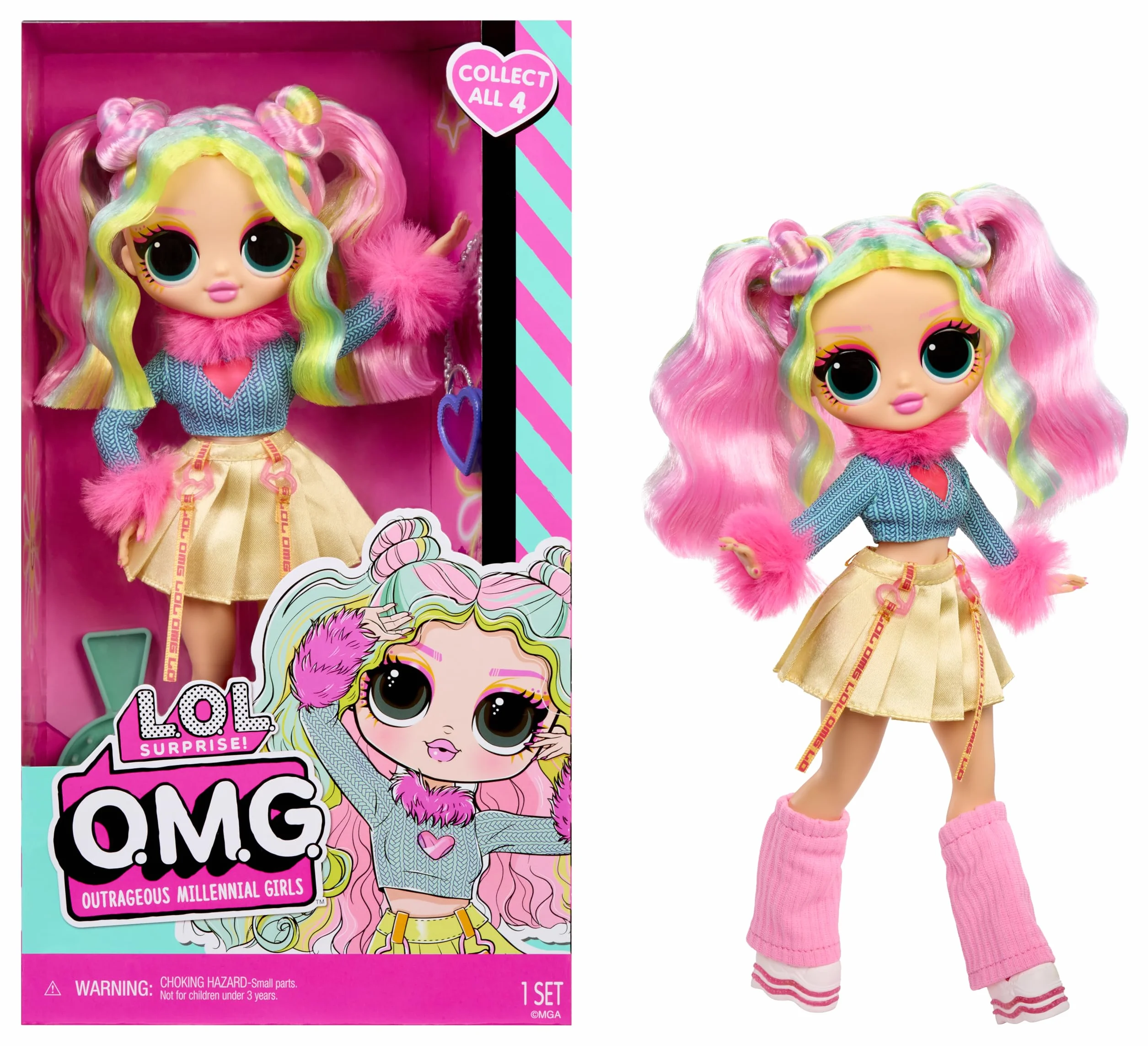 L.O.L. Surprise! OMG Doll - Bubblegum D.J. - Incluye 1 Muñeca de Moda, Viene con Modas Fabulosas, Colecciona Las 4