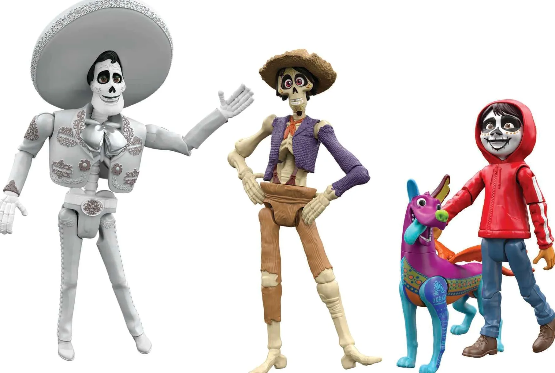 Disney Pixar Coco Storyteller - Figura de acción multipaquete, Miguel Héctor Ernesto Dante en la tierra de los muertos, juguetes de la película Posable