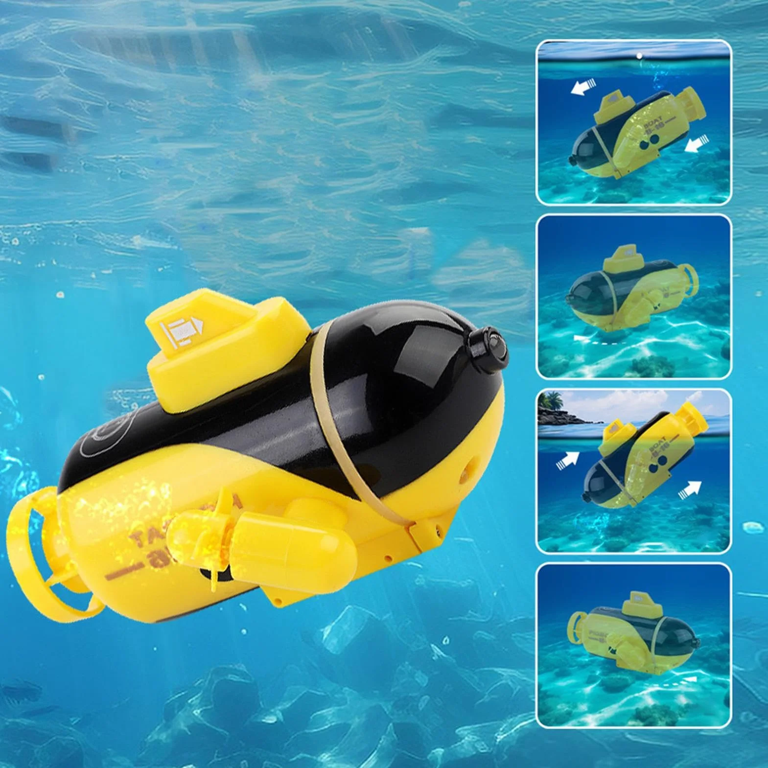 Submarino RC para niños,s RC para niños | de Carreras - de Piscina submarina Resistente al Agua de Alta Velocidad Recargable para cumpleaños, Relleno de Medias, Piscinas, estanques de Lagos