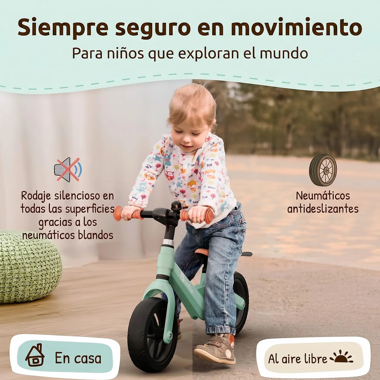 Mallie® Bicicleta Niño 2 Años con Timbre - Bici Bebe, Bicicleta Niño 4 Años, 3 Años, Bicicleta Bebe, Bici Sin Pedales - Manillar y Asiento Ajustable
