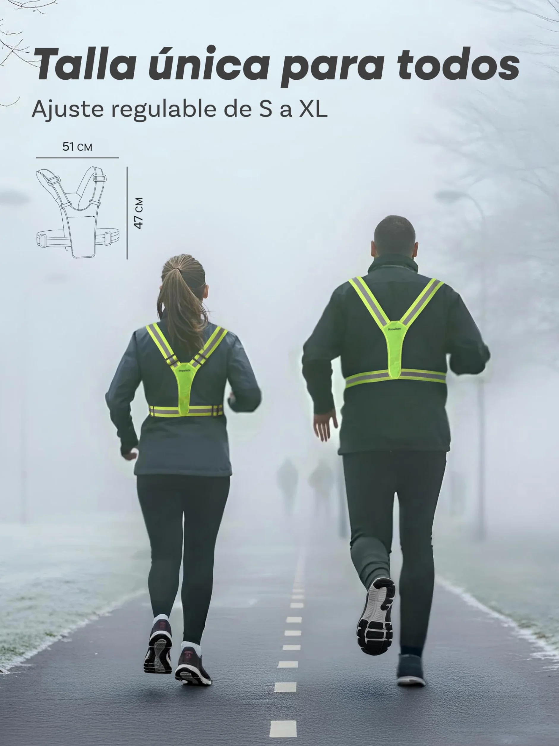 Chaleco Reflectante Bicicleta Visibilidad 360° Bolsillo Frontal Correas Ajustables Hombres Mujeres