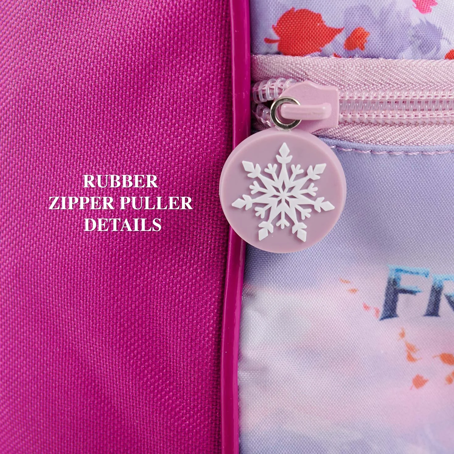 PERLETTI Bolsa Deporte Infantil Disney Frozen 2 con Bandolera - Bolso Deportivo Princesas Elsa y Ana - Mochila Gimnasio Niña Rosa Lila Violeta 35x22.5x15