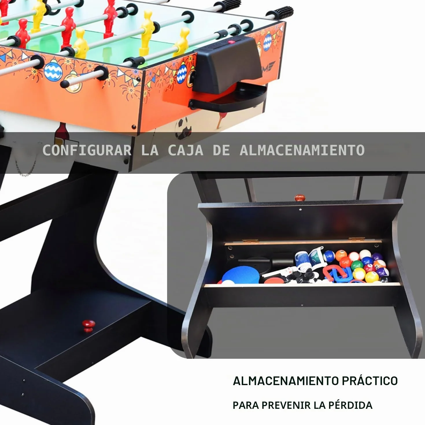 OYE Juego de mesa plegable 8 en 1 de 4 pies tablero de fibra de densidad media