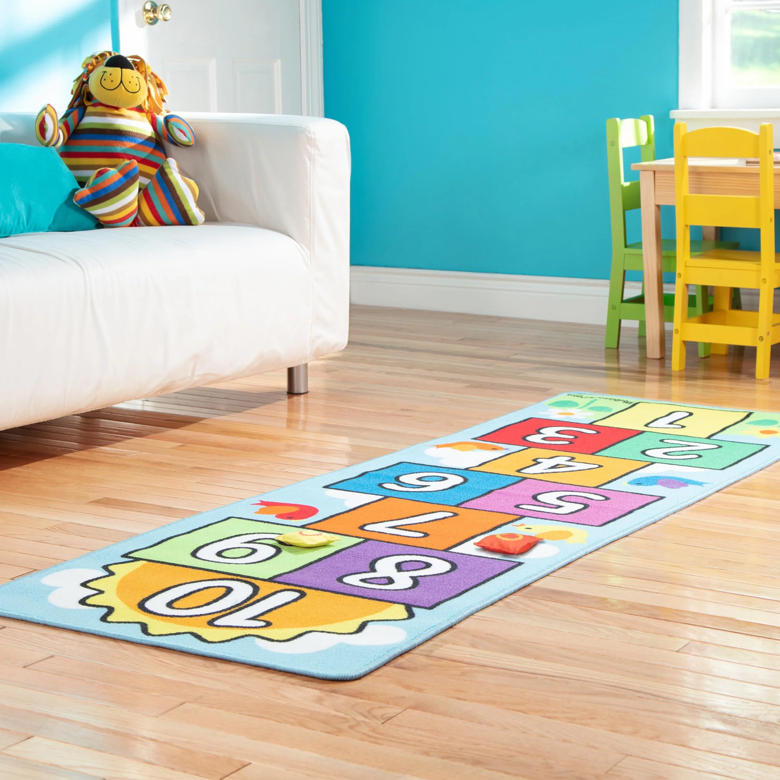 Melissa & Doug - Alfombra Tejida, Hop & Count Hopscotch Rug (19402)