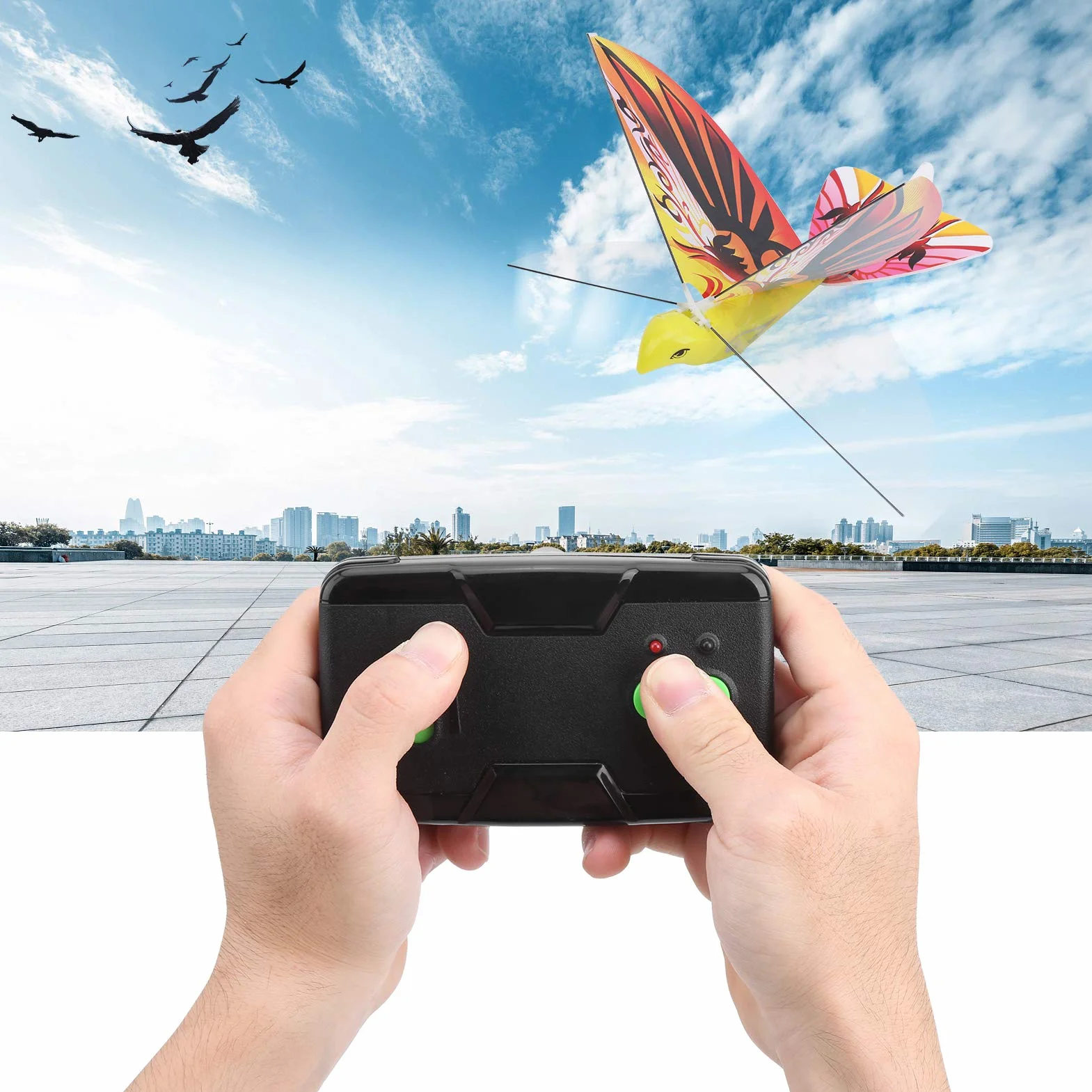 VGEBY Pájaro Biónico Volador, Alta Simulación y Control Remoto 2.4GHz, Juguete para Niños RC, Juguetes Voladores para Regalos, Diversión al Aire, Actividades Familiares