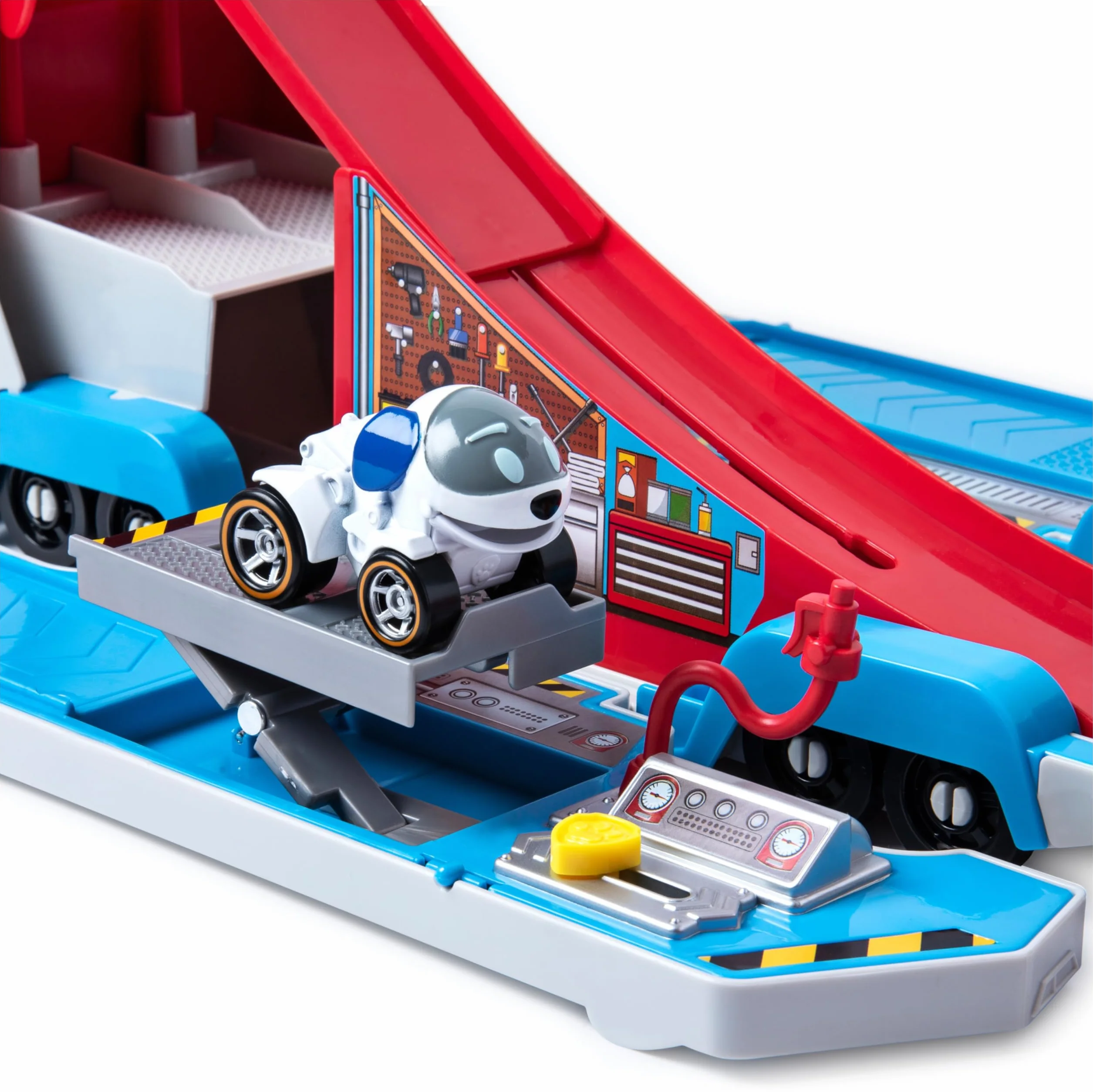 Paw Patrol Patrulla Canina - Autobús Lanzador Transportador con Conjunto de Pistas Transformables 2 en 1 para Coches True Metal Patrulla Canina Juguetes - Juguetes Niños 3 Años +