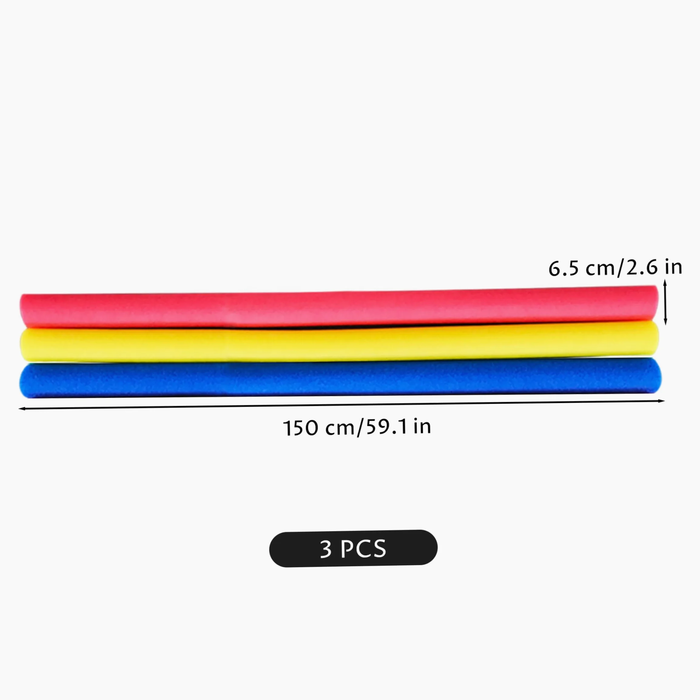 Pool Noodles 3PCS Pool Noodles Flotadores de natación Multiuso Huecos de Espuma para Juegos acuáticos y Ejercicio 59 Pulgadas