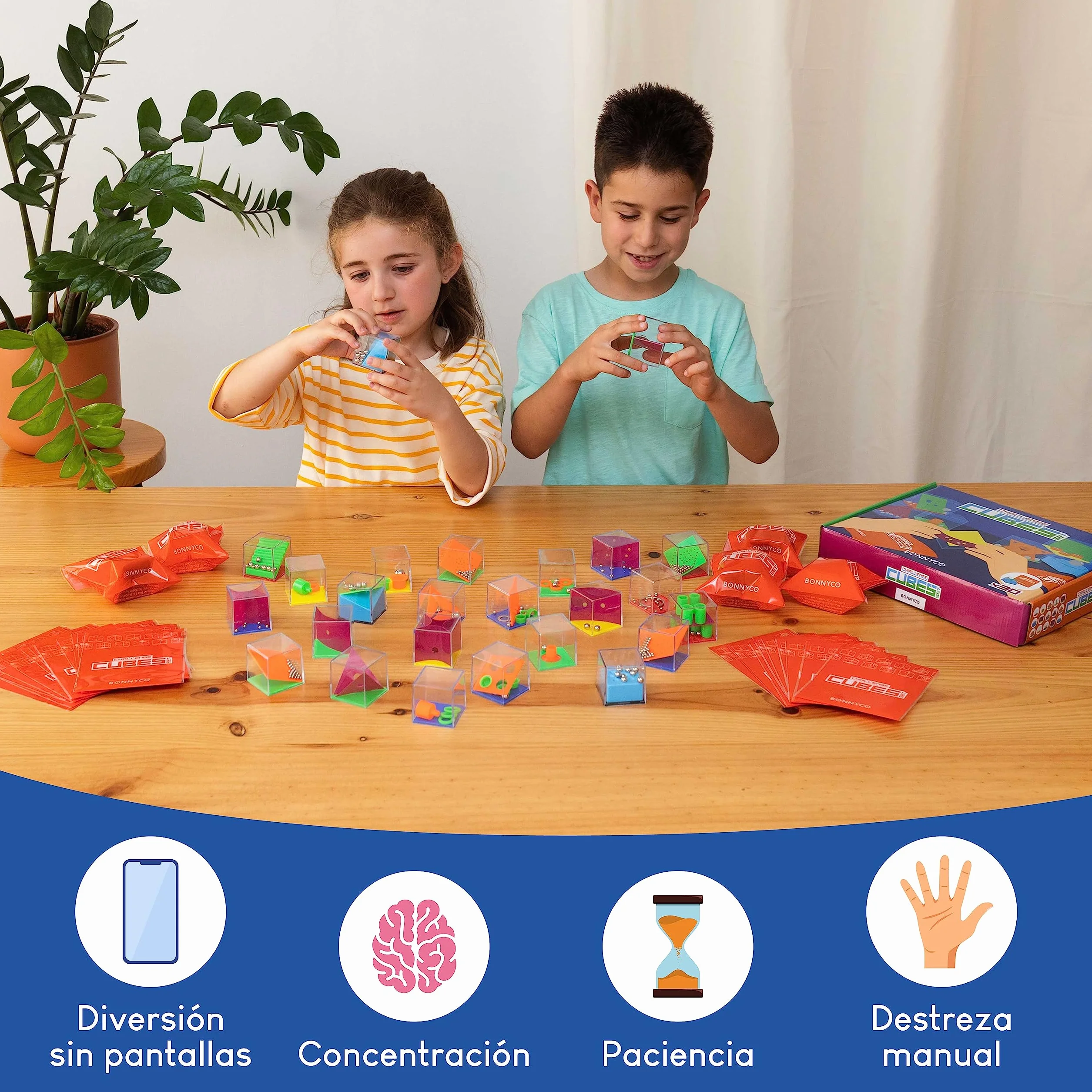BONNYCO Cubos Rompecabezas Niños Pack 30 Regalos Cumpleaños Niños Colegio. Detalles Cumpleaños Infantil, Relleno Piñata. Regalitos Invitados, Regalos Alumnos Primaria. Mini Juegos para Regalar