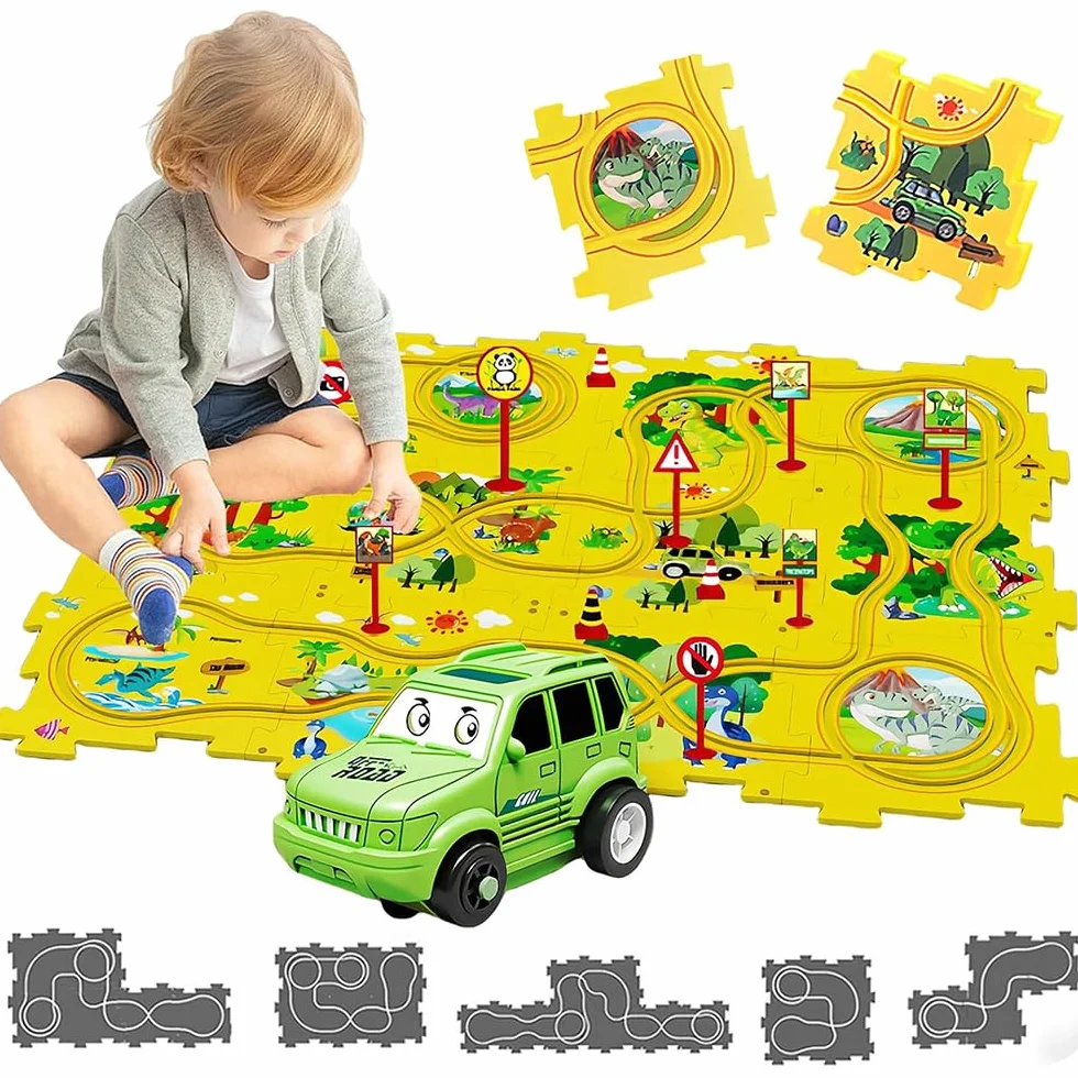 Circuito de carreras con coche, rompecabezas de juguete para niños, regalo a partir de 2, 3, 4, 5, 6 años, 25 piezas