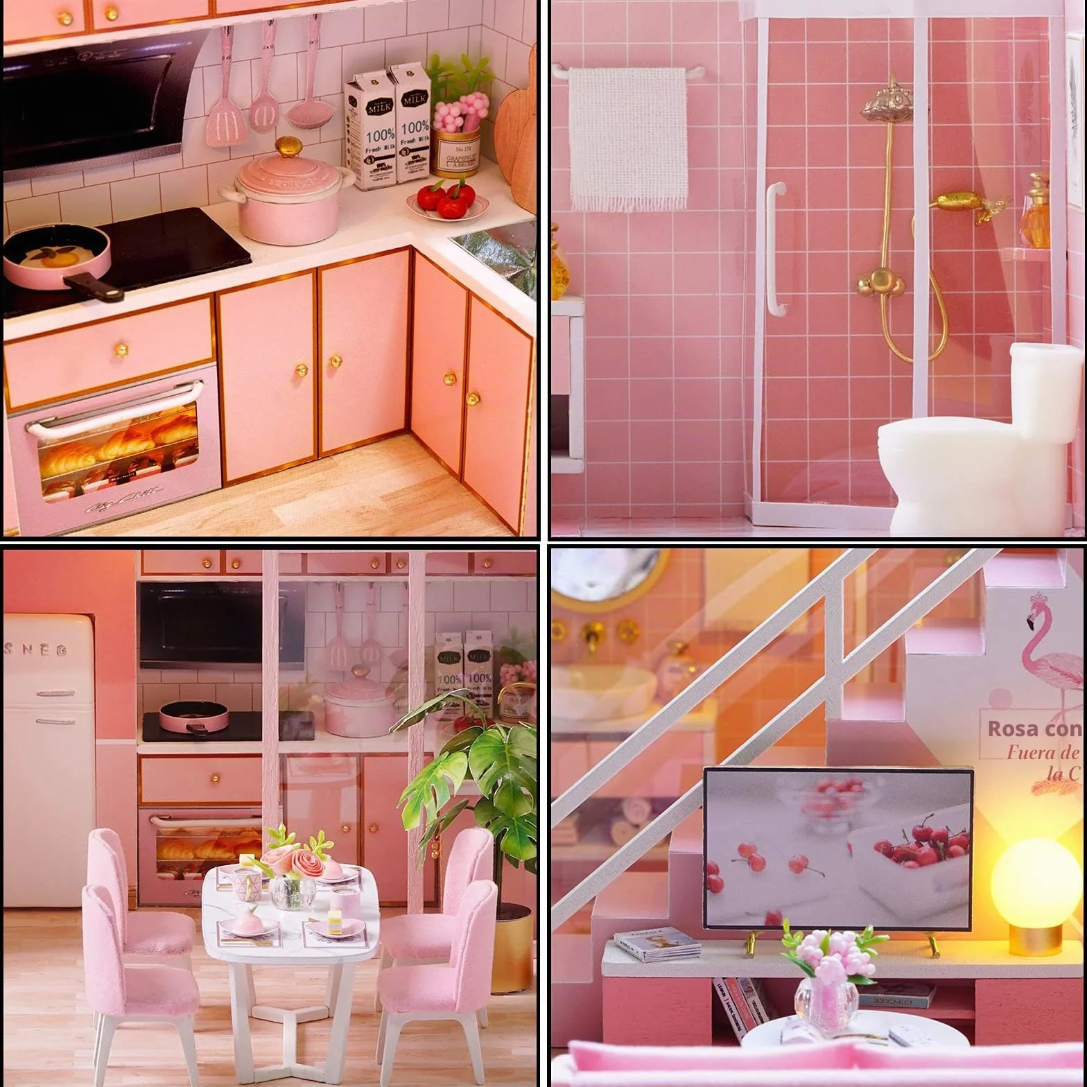 Cuteroom lemogo Wooden Dollhouse - Muebles DIY Assembling House Miniature Crafts Toys - Handmade Minimalist Apartment - for Children and Teens