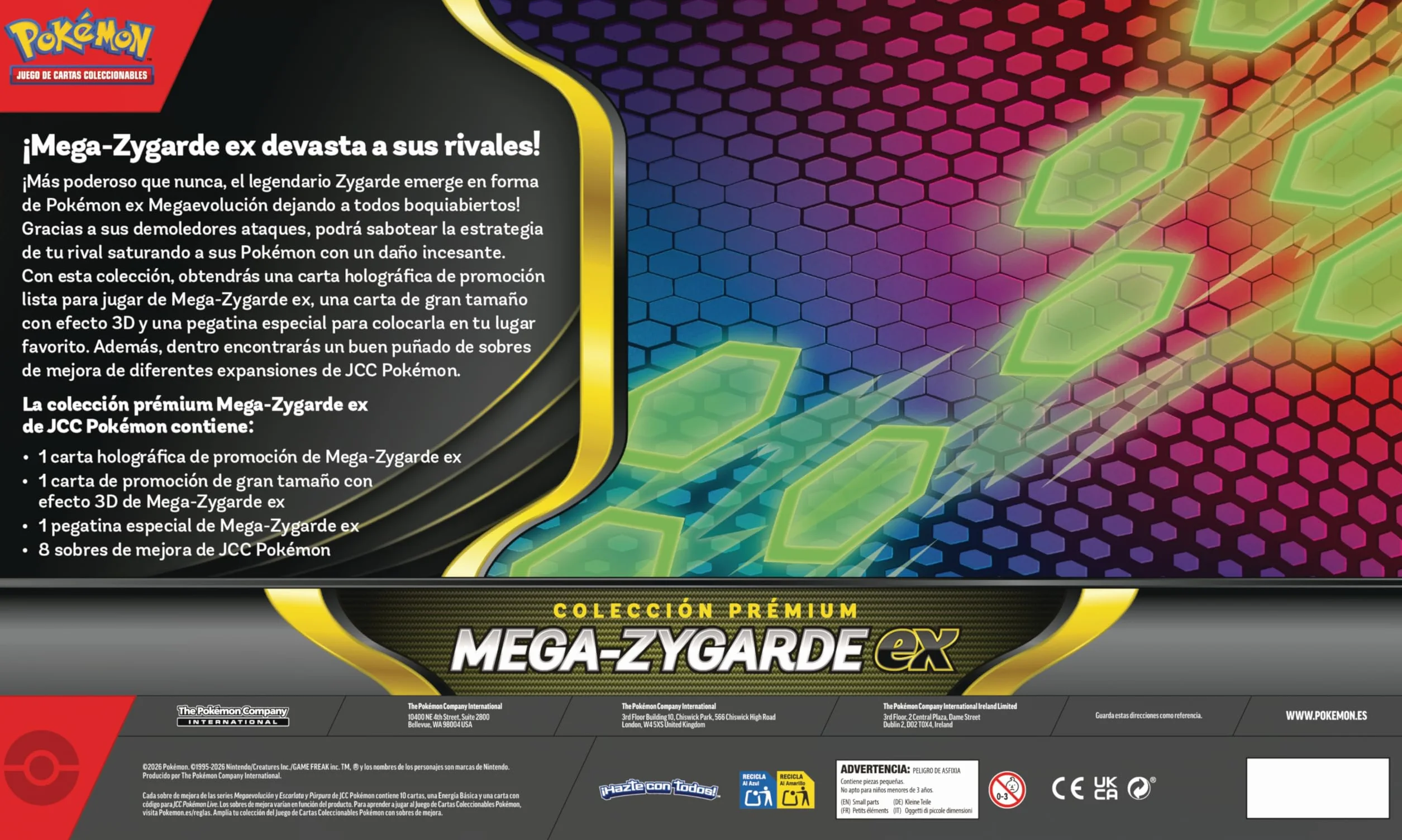 Pokémon Colección prémium Mega-Zygarde ex Carta promoción Gran tamaño 3D Pegatina Sobres Mejora
