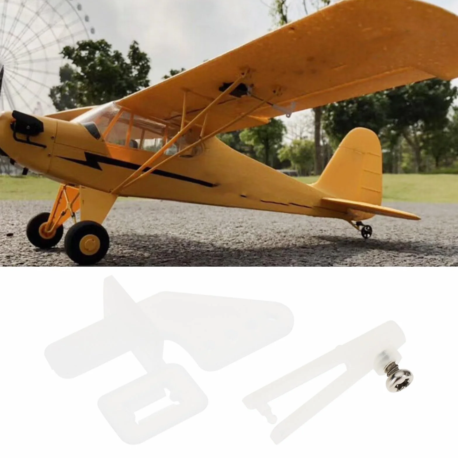 10 Juegos Kit Cuerno de Control Avión RC de ala Fija Varillas 1,2 mm x 260 mm Conector 1,3 mm Tope de Vínculo Ajustable