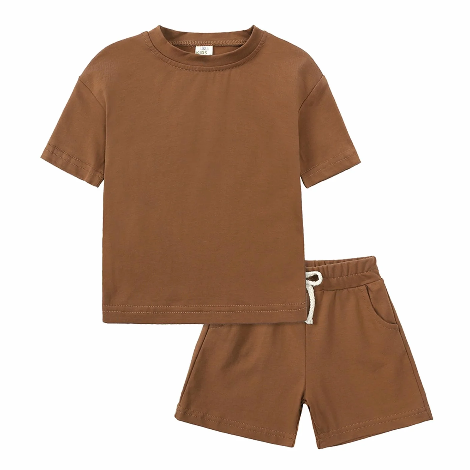 Conjunto Verano Niños Manga Corta Algodón Ropa Niñas Camiseta Pantalones Cortos 2 Piezas