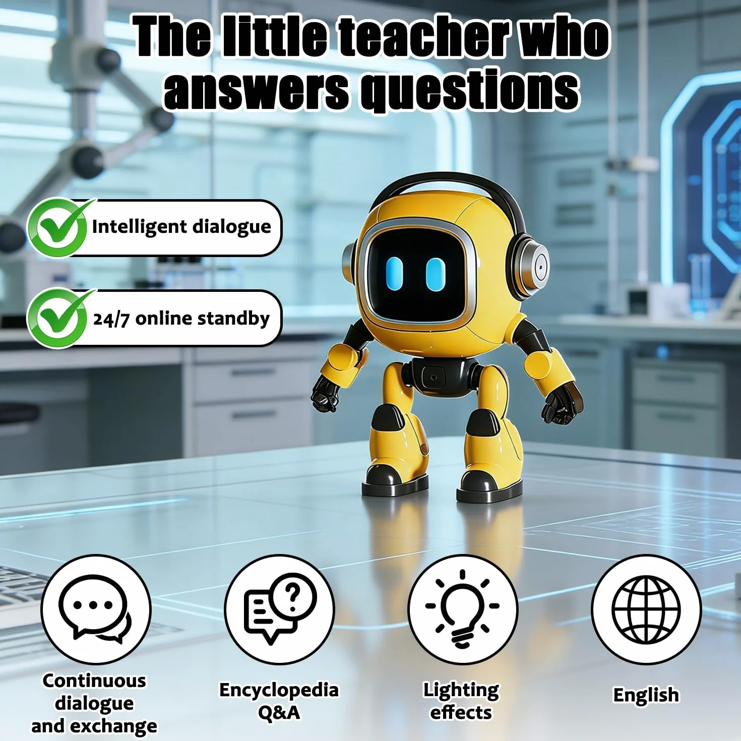 Robot de Escritorio con Inteligencia Artificial, Robot de escritorio interactivo inteligente, Robot Inteligente Impulsado Por Ai, Juguete robot inteligente AI, Emo Ro-bot, Regalo Para Niños