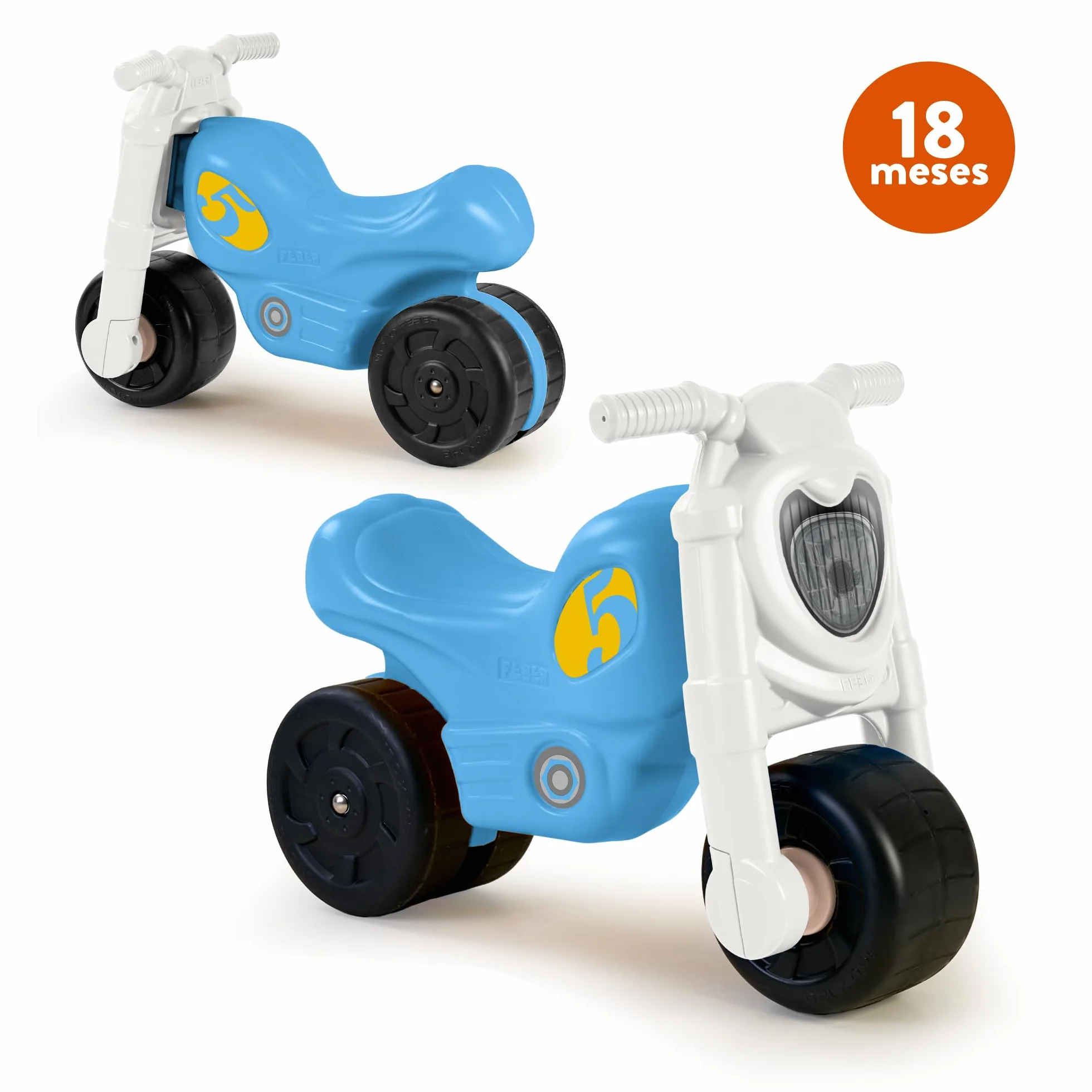 FEBER - Motofeber Dream, Correpasillos con Forma de Moto y con Pegatinas Divertidas, Estable y Seguro, Desarrollo niños y niñas de 18 Meses a 3 años, Famosa (FED39000)