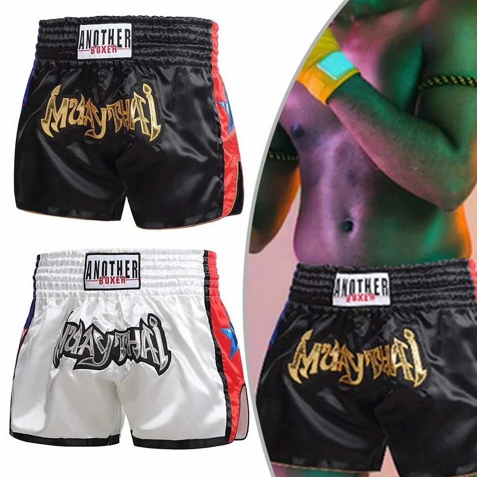 Pantalones cortos de Muay Thai para adultos, unisex, entrenamiento de boxeo
