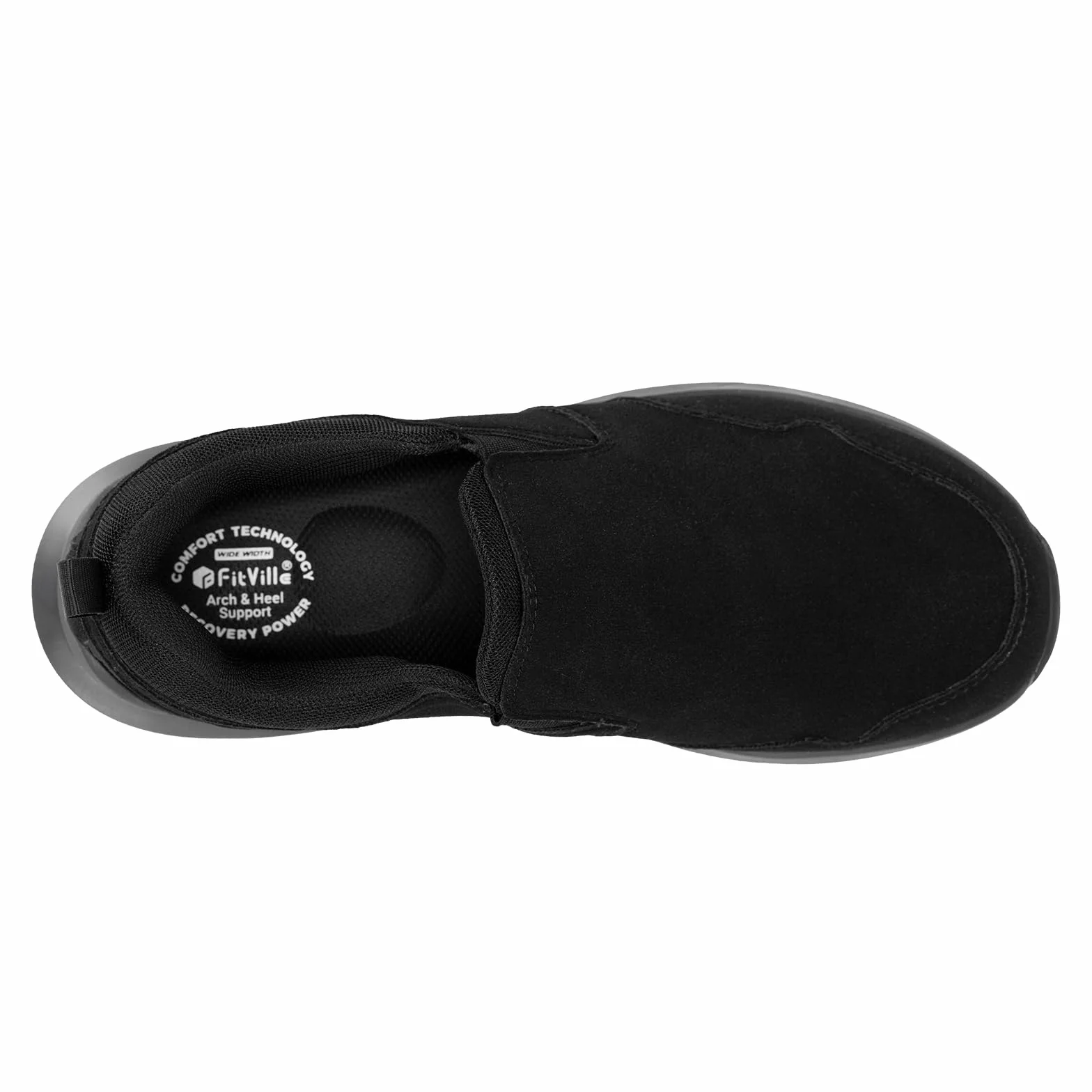 FitVille Zapatillas Sin Cordones Hombre Ancho Casual Mocasines Antideslizantes Slip-on Walking Sneakers