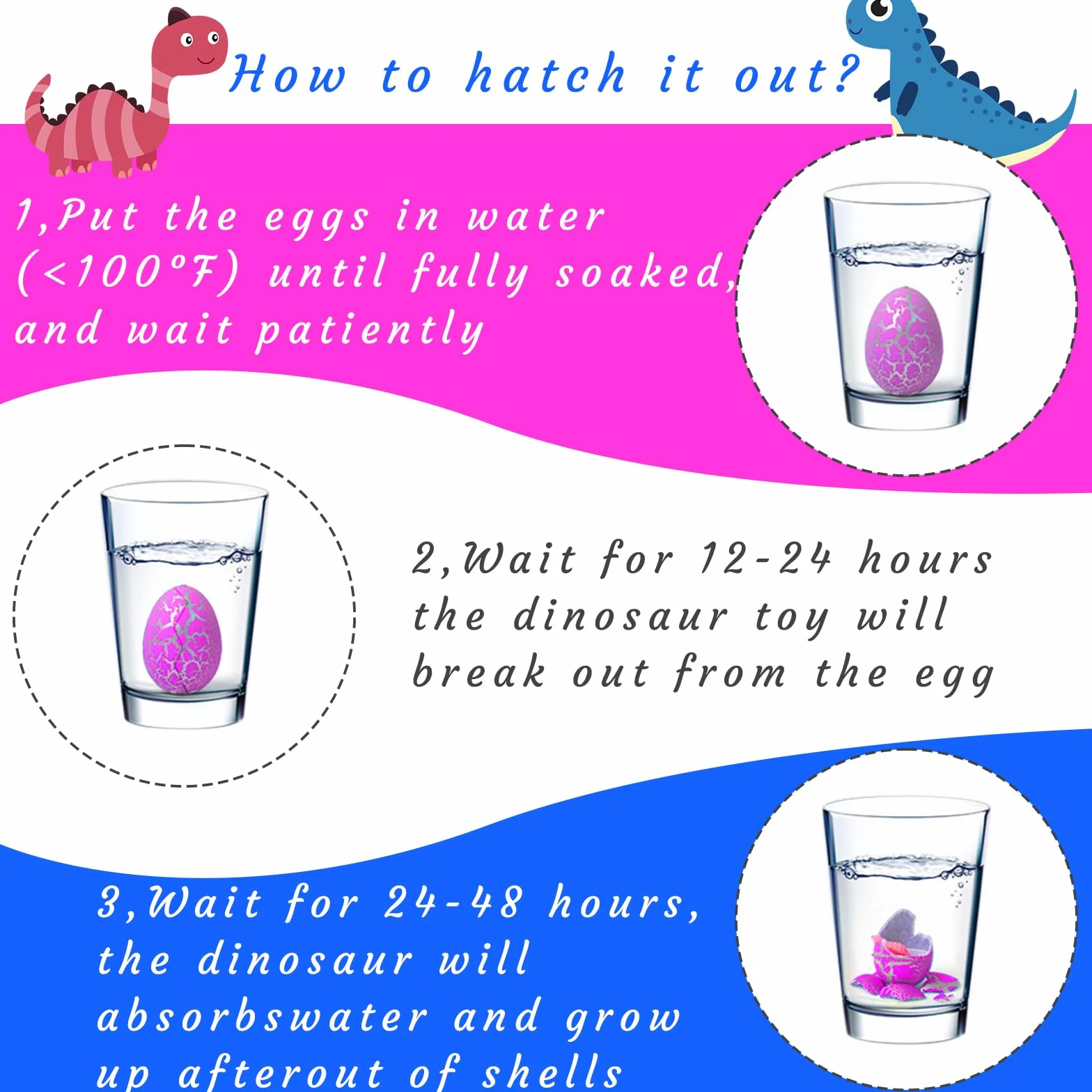 Huevos Dinosaurios Pequeños,Huevos Dinosaurio Agua,24 Huevo Dinosaurios Juguete,Estar Agrietado Huevo Dinosaurio Agua