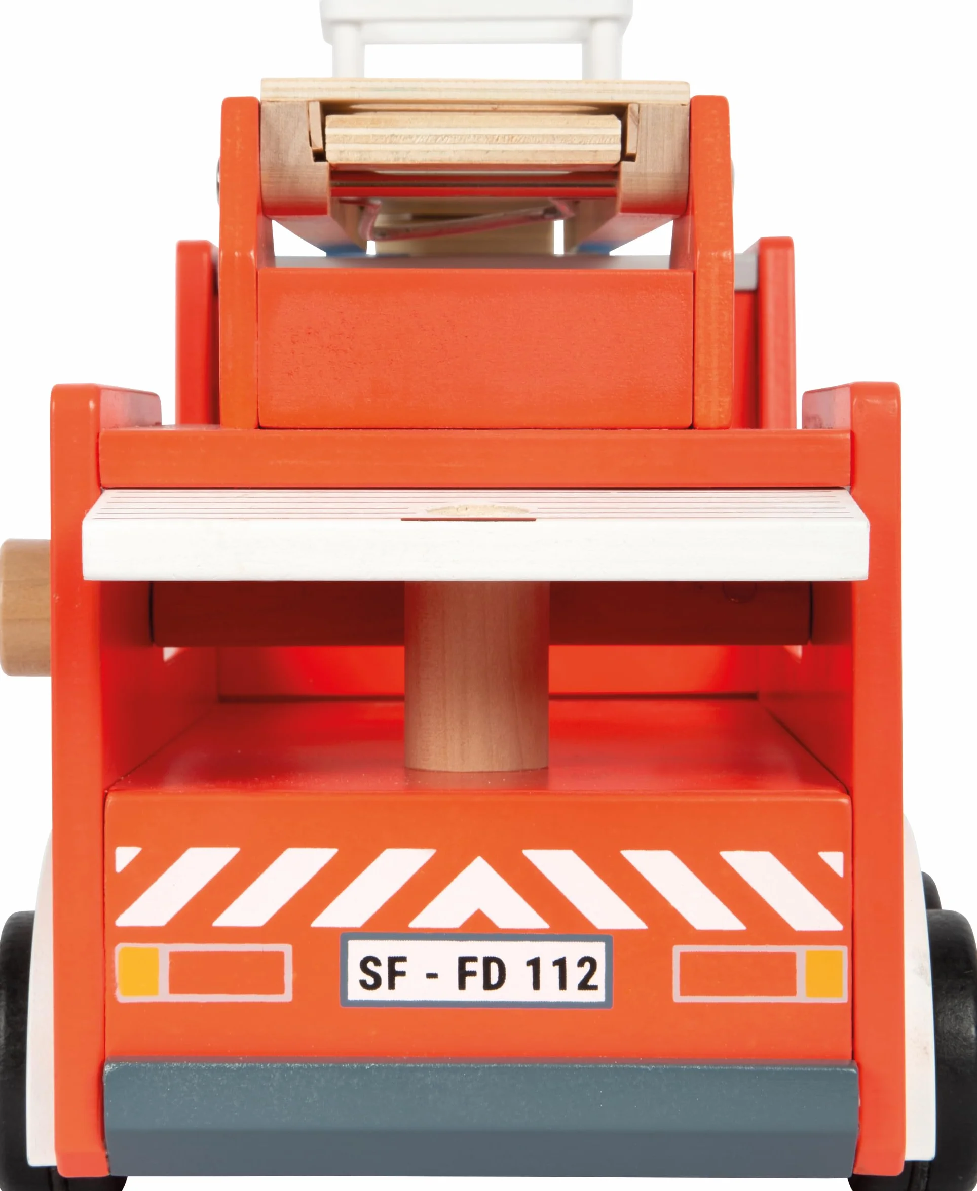 small foot Coche de Bomberos, Madera, con Escalera giratoria, Manguera, Acc. Juego Bomberos, a Partir 3 años, 12657