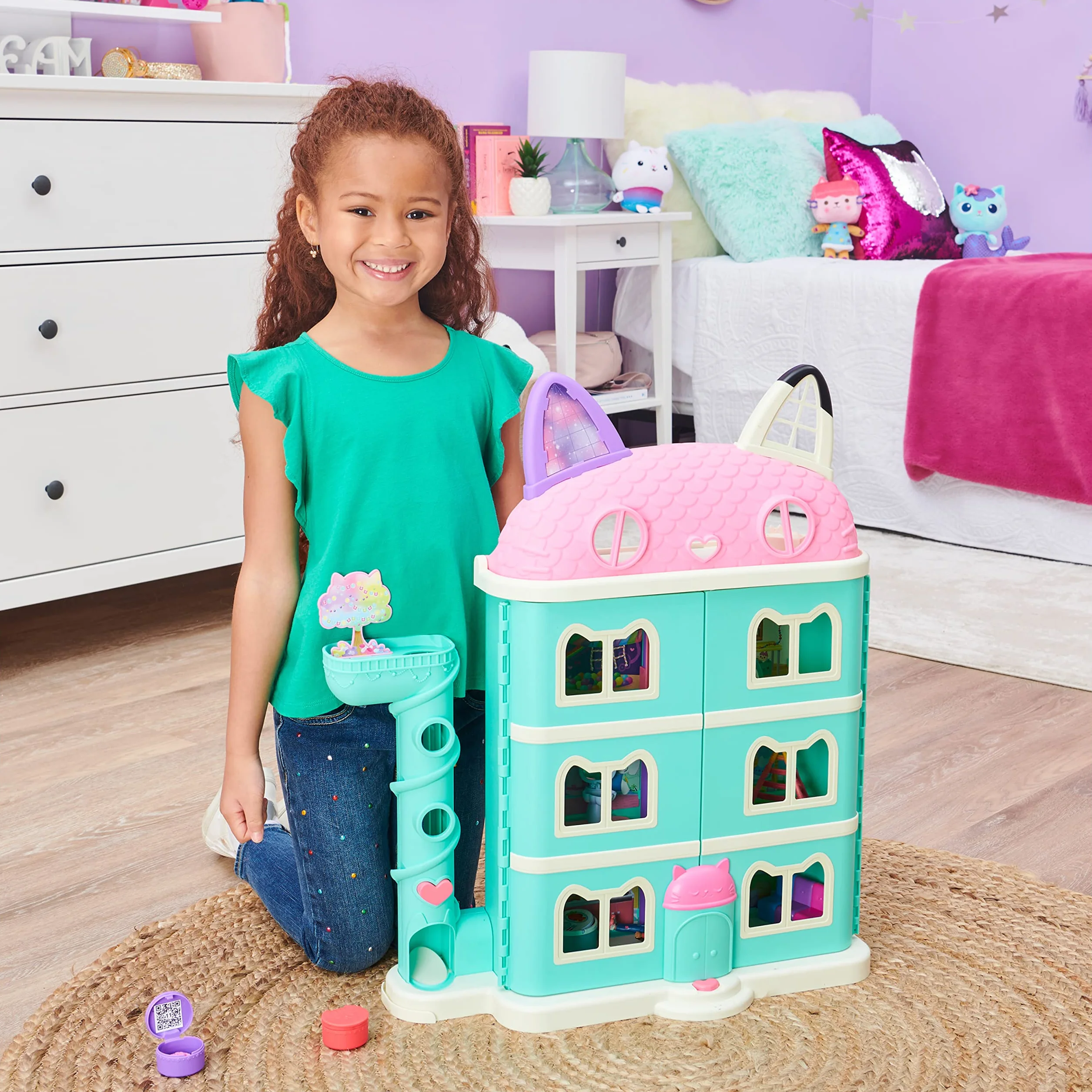 LA CASA DE MUÑECAS DE GABBY - La Casa de Muñecas de Gabby's Dollhouse con 2 Figuras, 8 Muebles, 3 Accesorios, 2 Cajas Sorpresa y Sonidos - 6060414 - Juguetes Niñas 3 años + - Regalo Niña 3 años +
