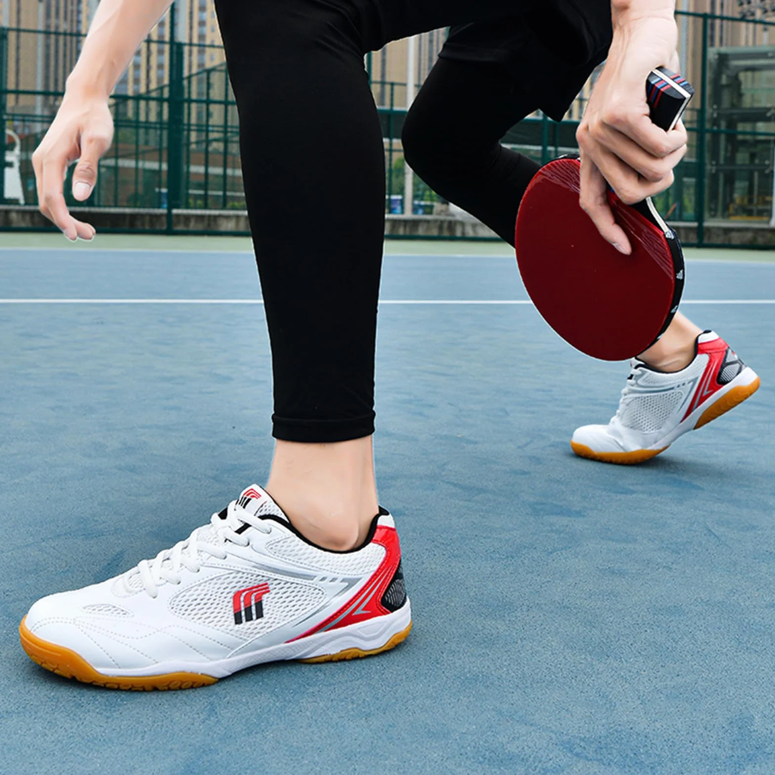 JiuQing Zapatillas De Tenis De Mesa Hombre Bádminton Mujer Antideslizantes Ligeras Interior