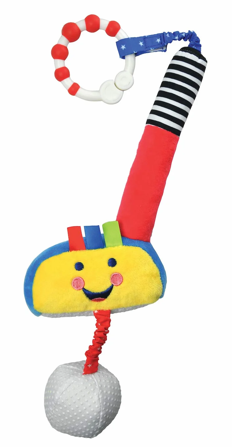 Little Sport Star Club de golf y pelota para bebés, juguete con clip para golfistas, adecuado desde el nacimiento, para llevar o en casa, regalo para bebé, chirridos, sonajeros y crujidos, un juguete