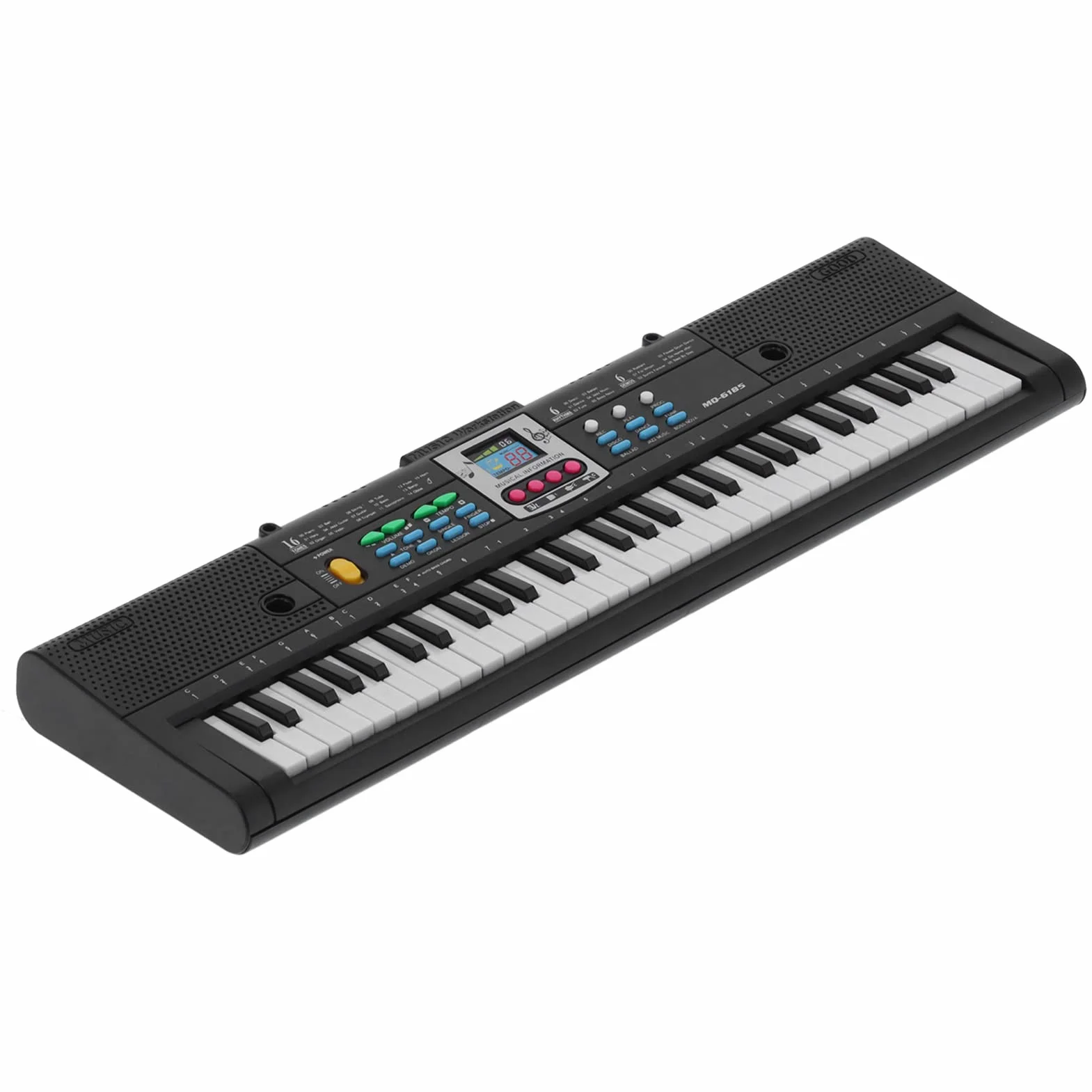 Teclado Electrónico 61 Teclas Portátil Multifuncional con Micrófono para Principiantes Compatible con Dispositivos Móviles Ideal para Aprendizaje Musical y Entretenimiento en Casa o Estudio