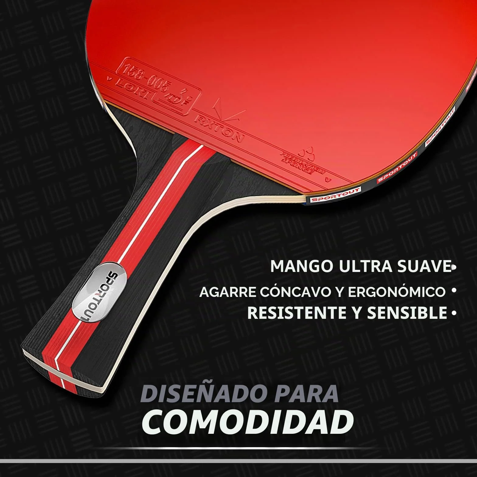 Easy-Room Juego de Raquetas de Tenis de Mesa, 2 Raquetas + 3 Pelotas, con Estuche de Transporte