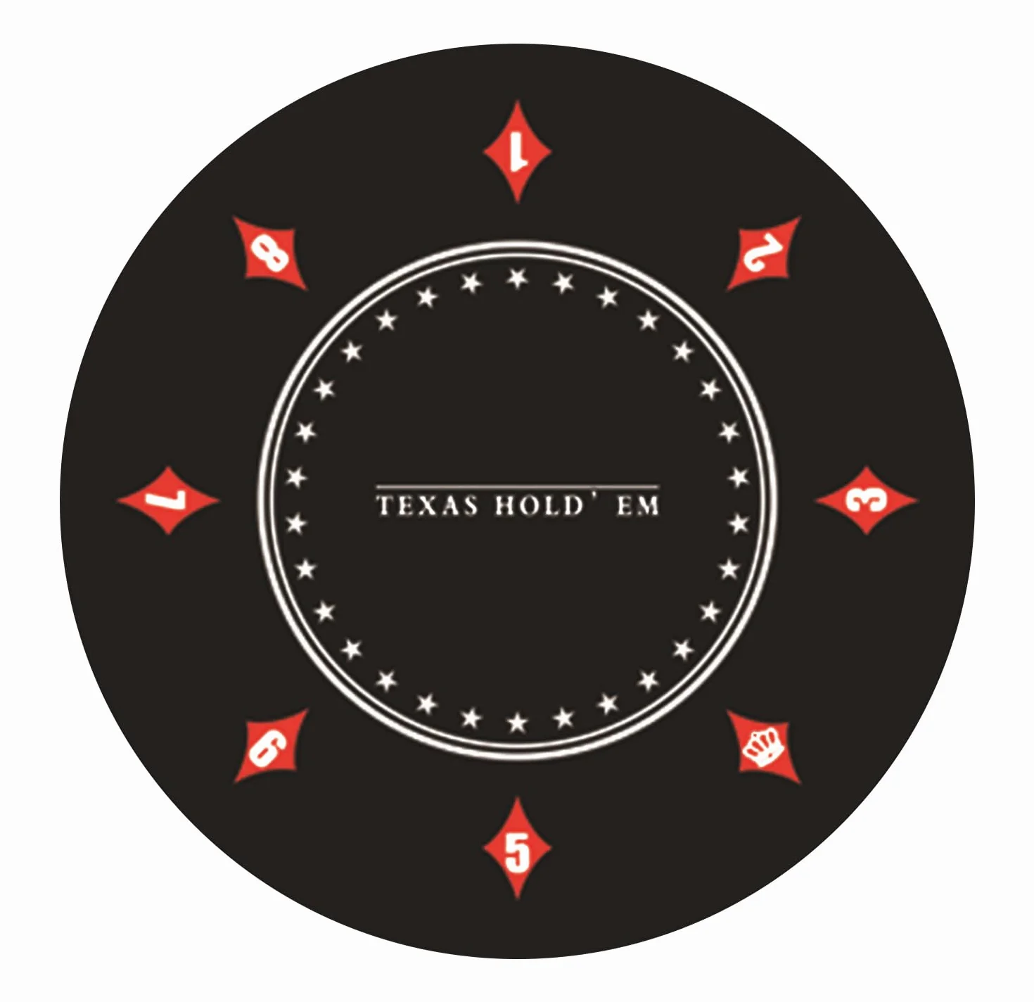 Texas Holdem Alfombra de póquer 60/80/100/120/140 cm, Redonda, portátil, Alfombra de póquer, diseño Decorativo para 8 Jugadores, diseño de Juego