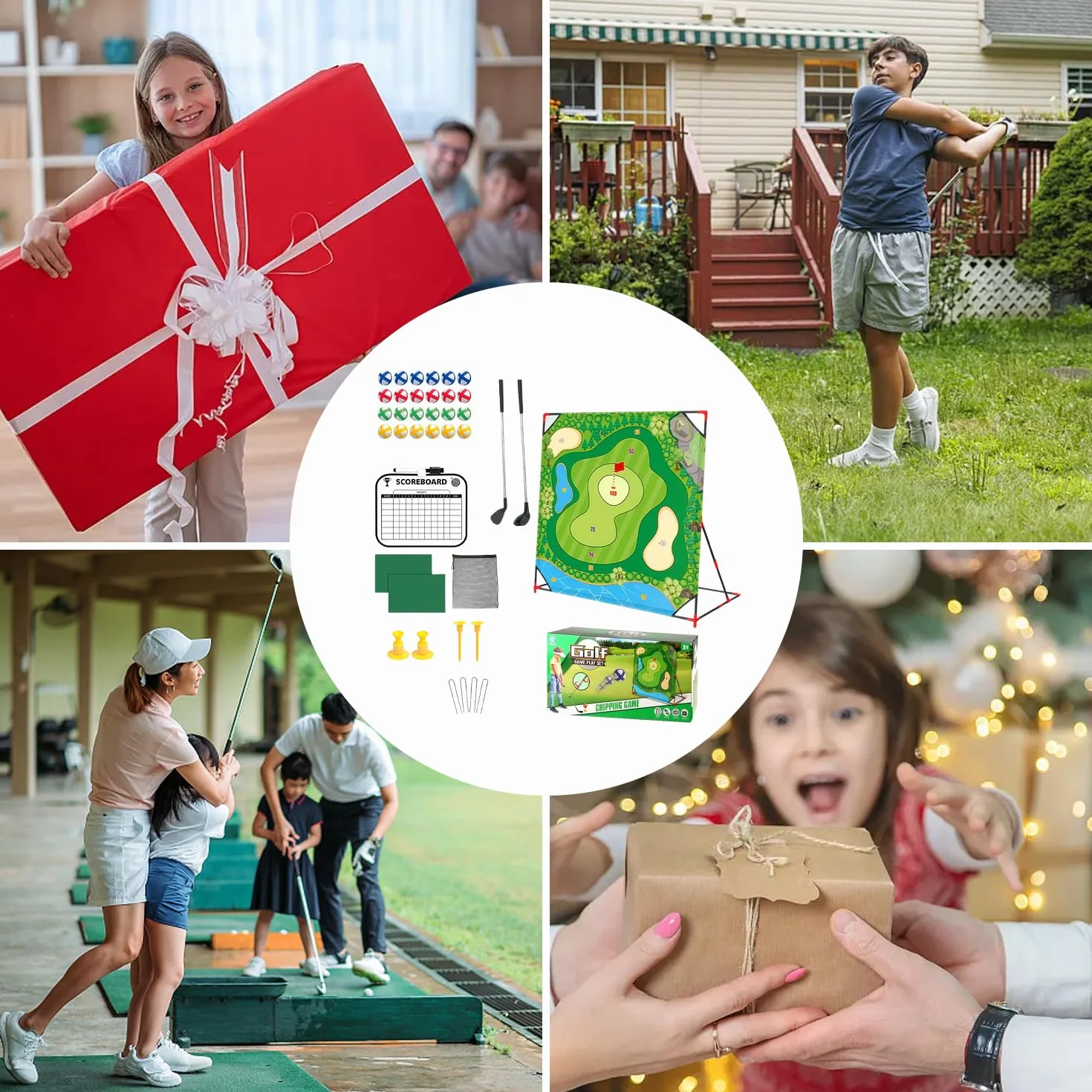 Juego de golf con pelotas de golf y contador de puntos, juego de mini golf, juguetes de golf para niños y adultos, mini maletín de golf, juego de astillado de golf, juego de golf para el hogar
