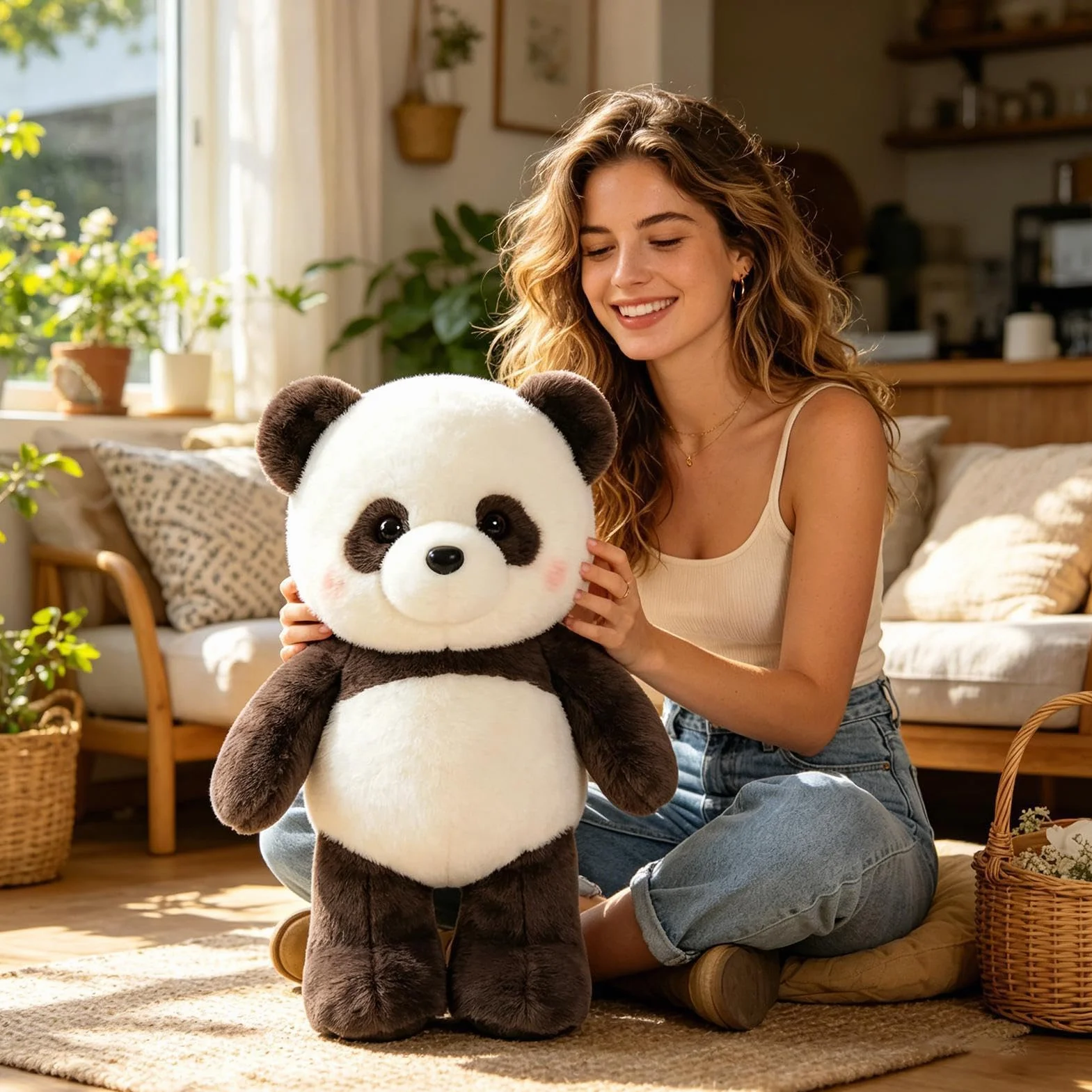 Peluche De Panda Corredor, Lindo Peluche De Panda Corredor, Peluches Interactivo De Pandas Patas Que Se Mueven, Aliviar El Estrés S-uave Peluches De Pandas Corredors Almohada, Para Niños Adultos
