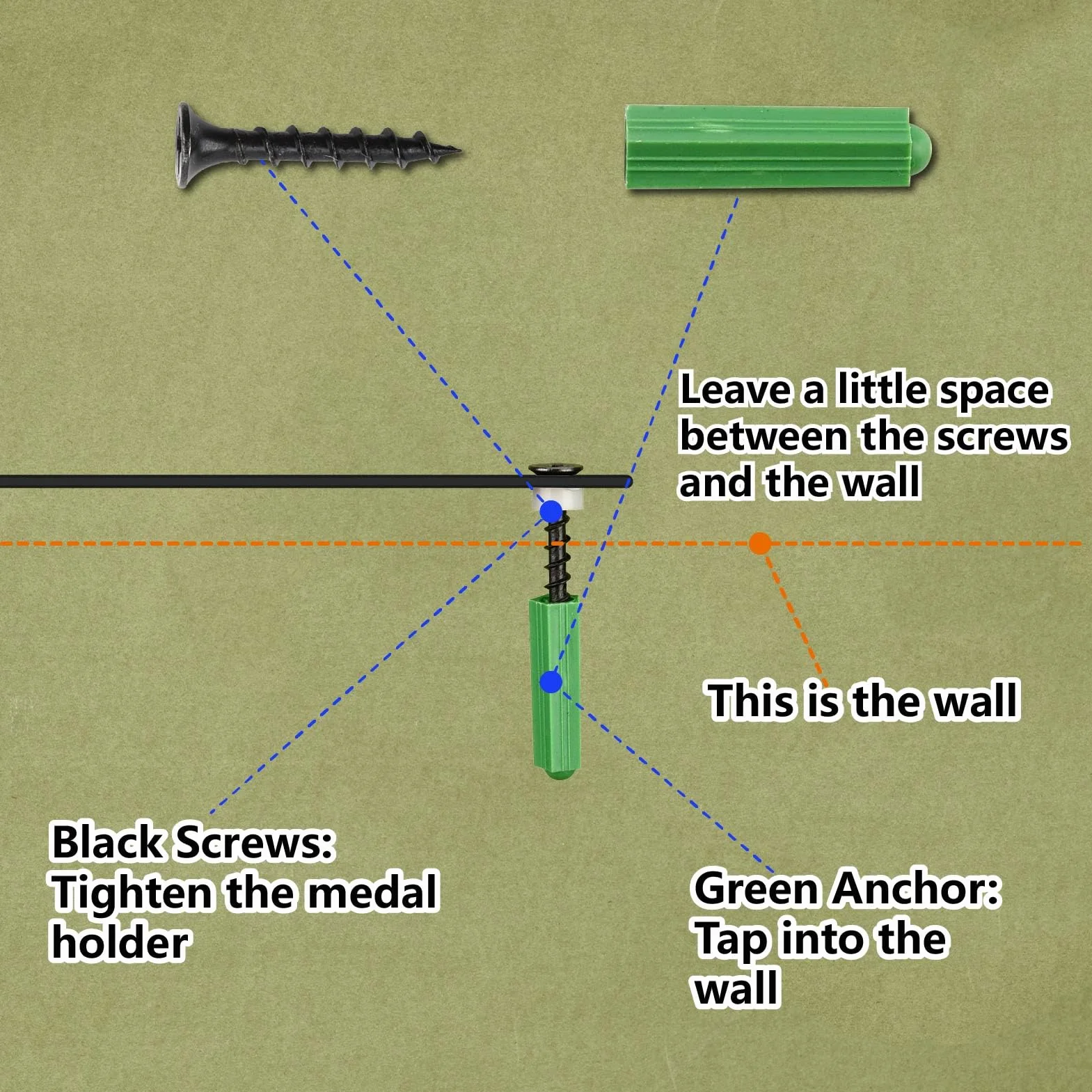 CREATCABIN Perchero para Medallas con Estante para Trofeos, Soporte de Pared de Metal Negro
