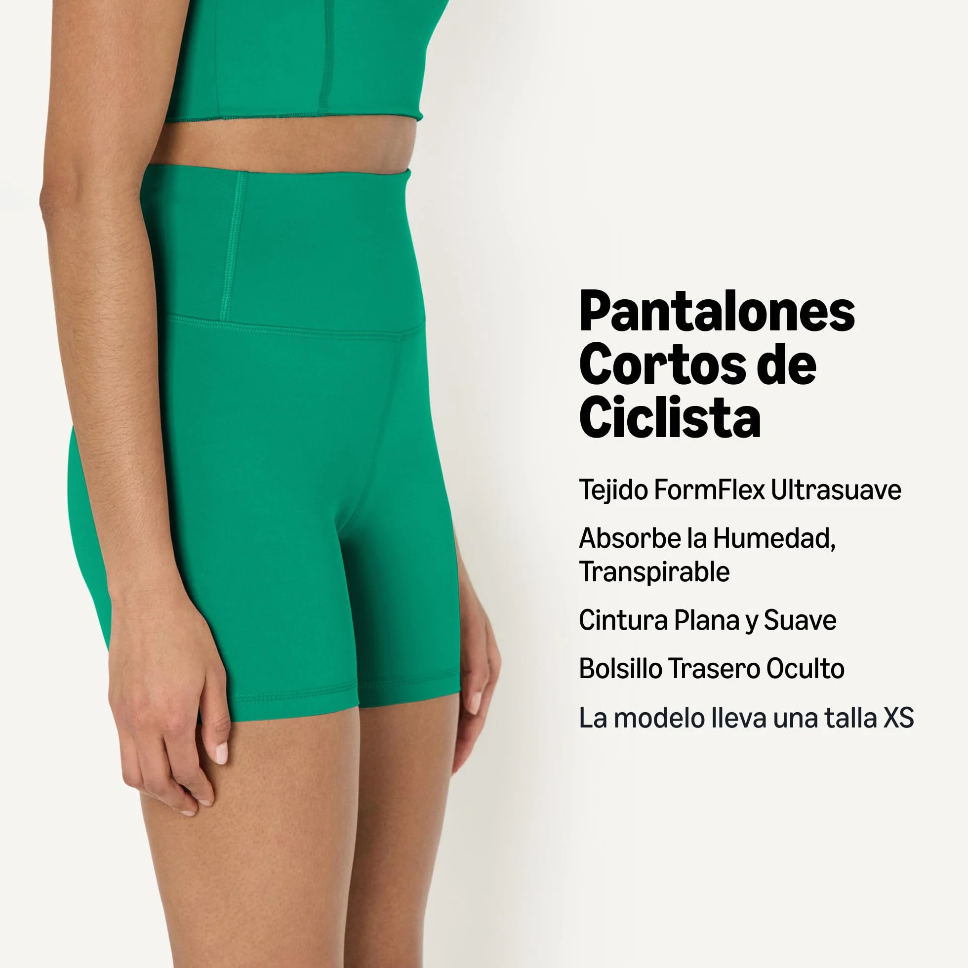 Amazon Essentials Pantalones Cortos Deportivos FormFlex Ciclismo Cintura Alta Mujer