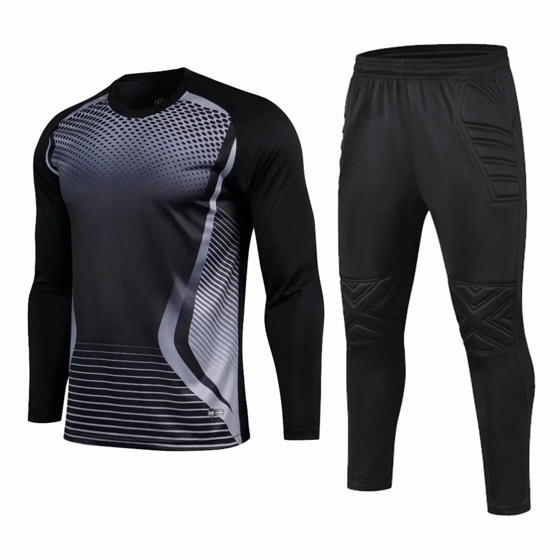 Camiseta de Portero de fútbol Manga Larga Uniforme Protector de Esponja