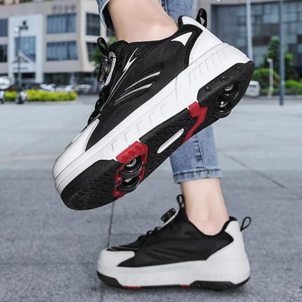 Zapatos con Ruedas para Niños y Niñas, Patines Multiusos 2 en 1 con 4 Ruedas Retráctil