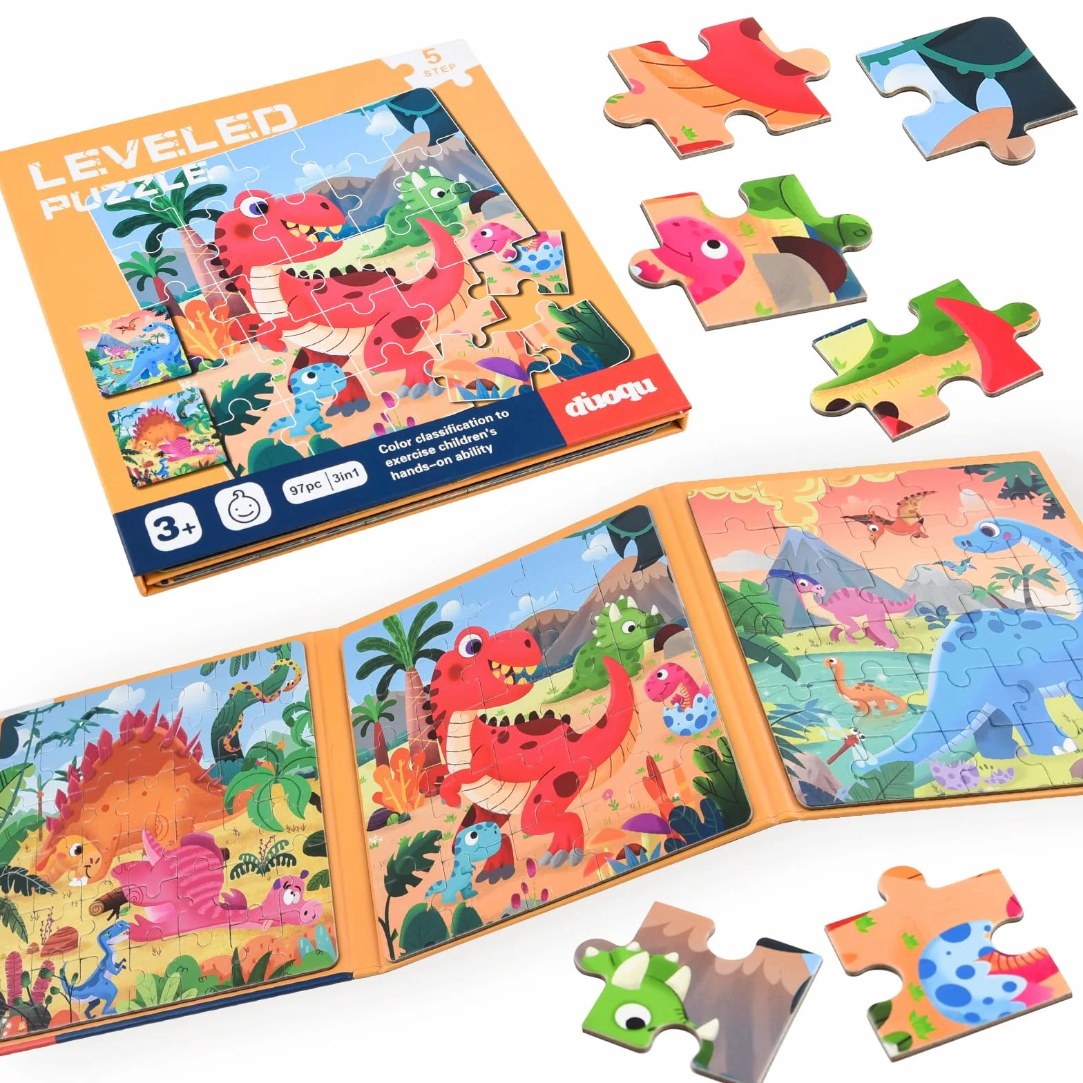 ASTARON Puzzle Magnético para Niños, Rompecabezas de Dinosaurios 25-30-42 Piezas, Juguetes de Viaje Educativos