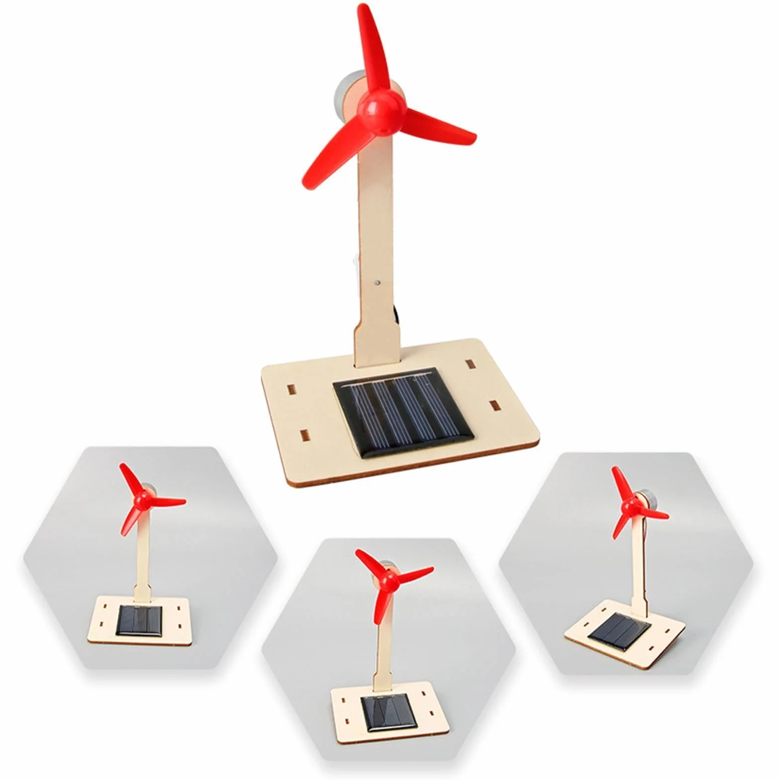 Modelo De Molino De Viento Solar: Giratorio Compacto De Bricolaje, Demostración De Energía Solar, Objeto De Aprendizaje, Educación para Niños, Molinete Decorativo, Diseño De Granja En Casa | U