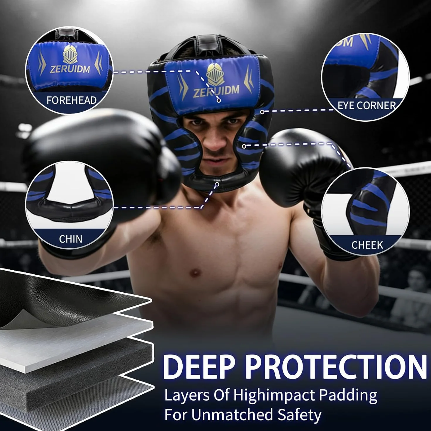 Cascos de Boxeo Reforzados Paquete de 2 para Adultos y Niños Entrenamiento Sparring MMA Kickboxing Muay Thai