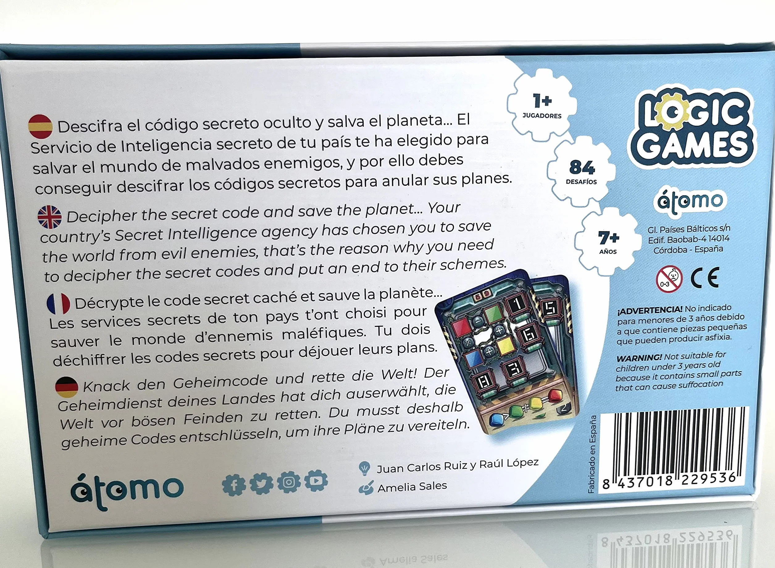 Spy Code Logic Game Juego para 1 Jugador a partir de 7 años Juego por razonamiento, lógica, Atención y cálculo mental