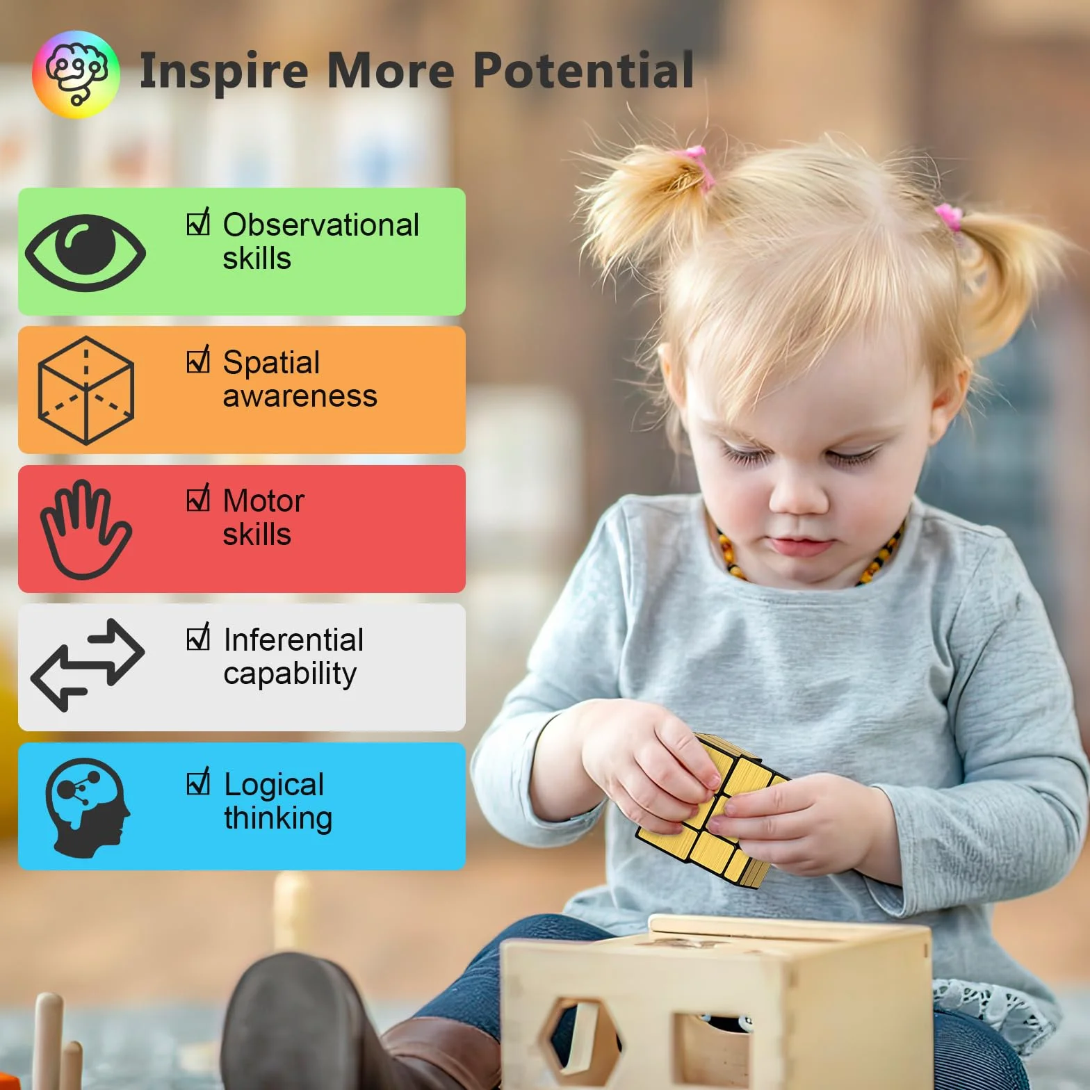 Vdealen Speed Cubo Magico 3x3x3 Mirror Magic Cube, Liso Espejo Cubo de Velocidad para Principiantes y Usuarios Avanzados, Regalo para Niños Adolescentes Adultos(Oro)