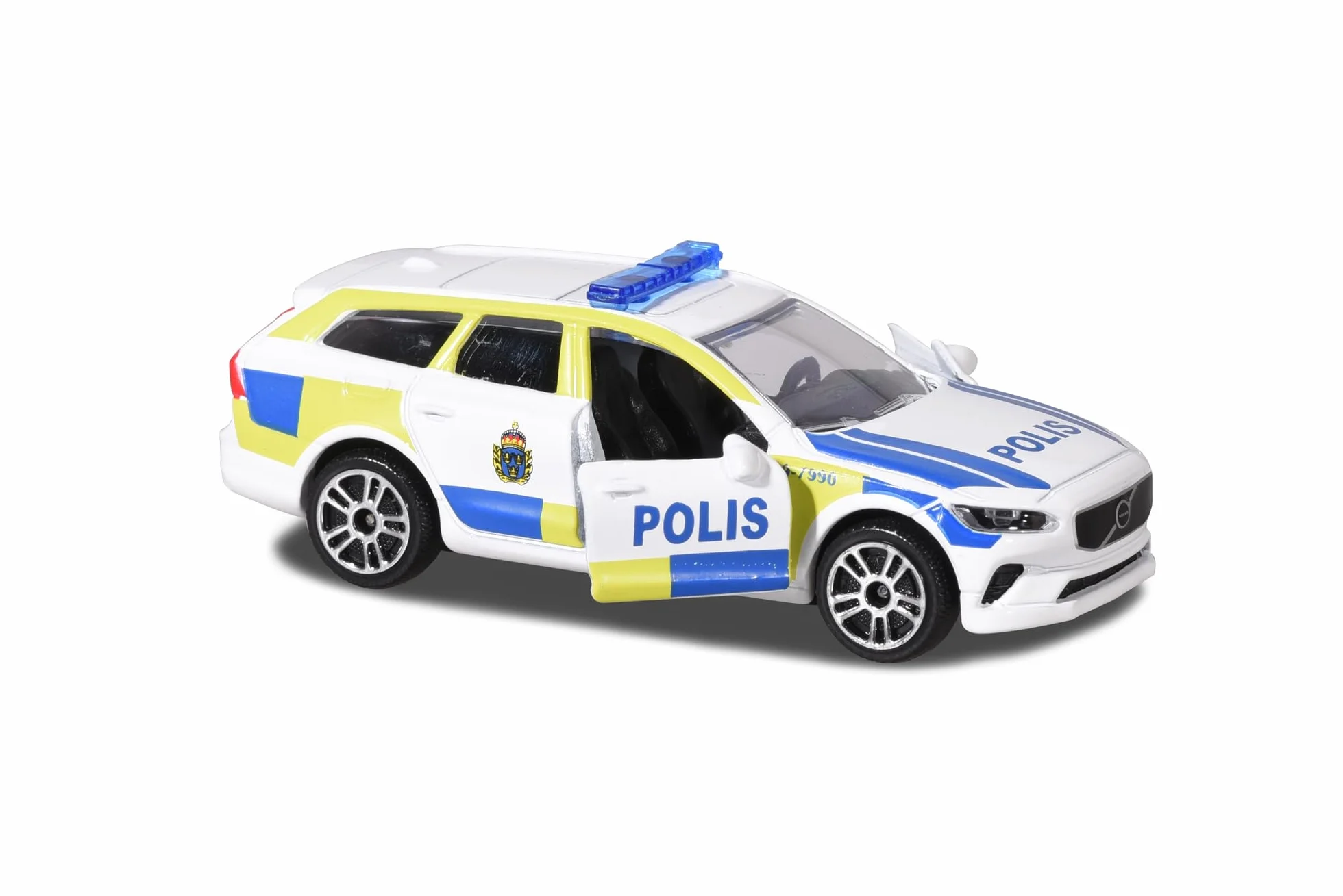 Majorette 212057182033 Vehículos de rescate suecos Vehículo de rescate sueco, disponible como camión de bomberos, coche de policía Volvo V90 o ambulancia, 7,5 cm, a partir de 3 años (varios)
