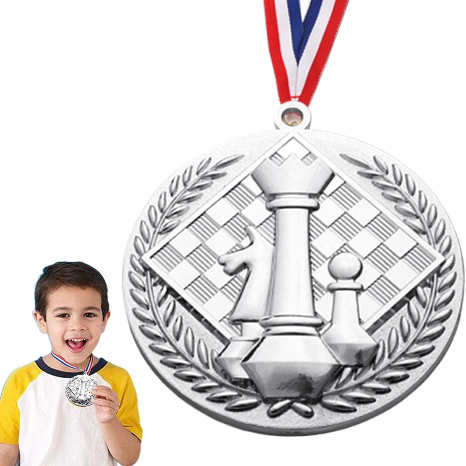 Medallas de ajedrez en relieve de oro y plata de bronce para niños y adolescentes