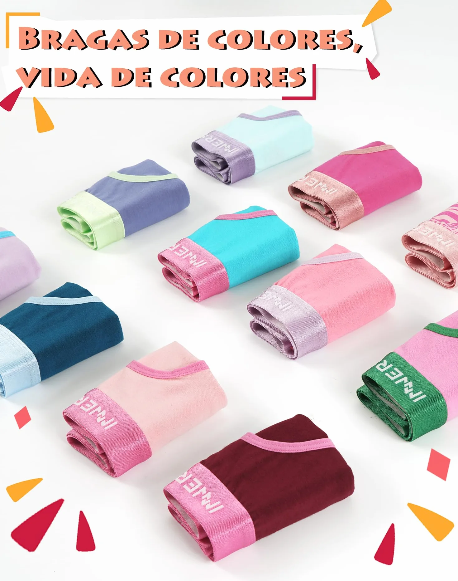 Bragas Niña Algodón Pack 6 INNERSY Ropa Interior Deportiva