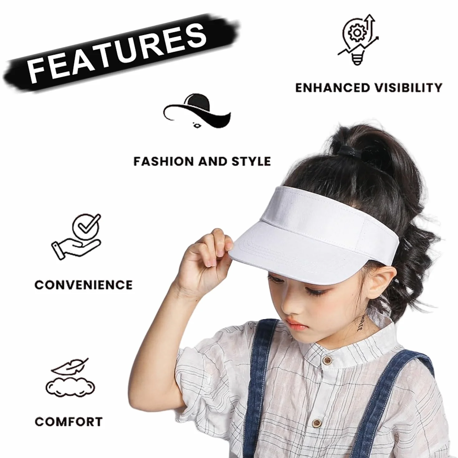 Gorra de verano para niños visera ajustable golf tenis playa deportes