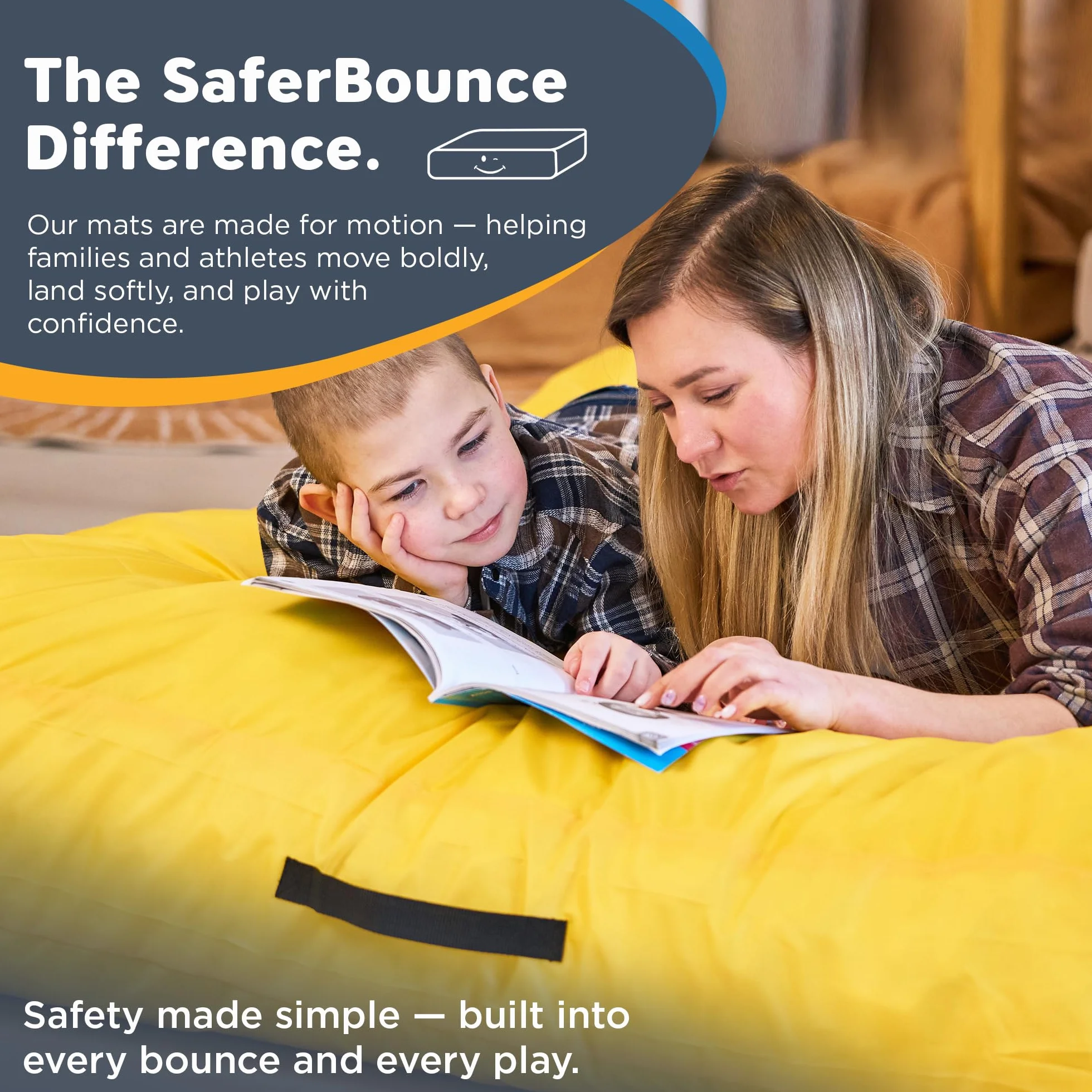 SaferBounce Sensory Crash Pad para Niños 152 x 152 cm Colchoneta Autismo Alfombra Espuma Infantil Escalada Gimnasia