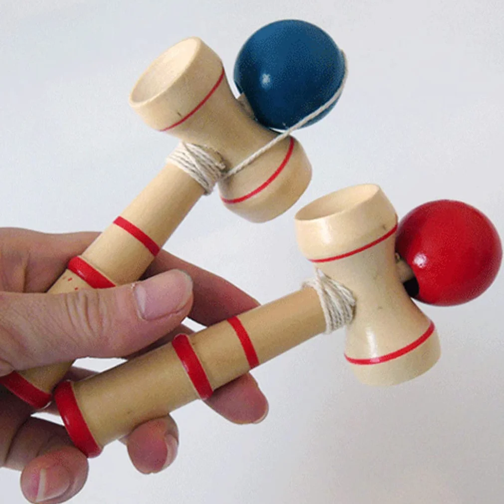Kendama, Kendama de Madera, Juguete de Copa de Bola Azul, Juego de Habilidad de Equilibrio japonés clásico, Juguete de Habilidad de Madera, Juguetes japoneses
