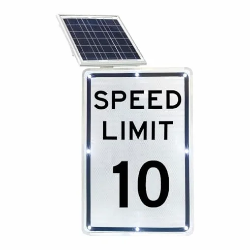 Señal de límite de velocidad LED solar de 18 x 24 pulgadas, advertencia de tráfico de alta visibilidad, impermeable IP65, aluminio duradero, fácil montaje para uso en exteriores, seguridad vial