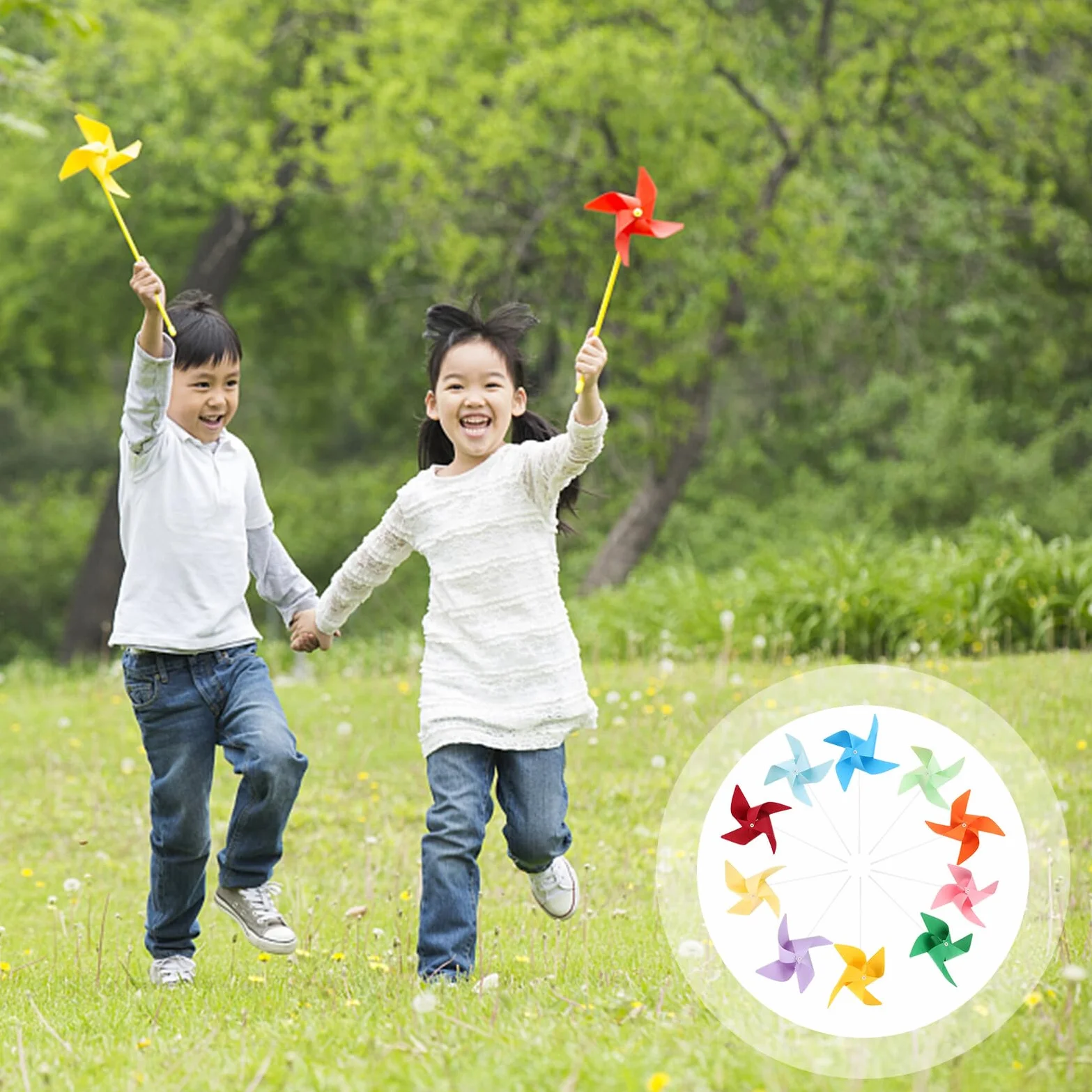Molinetes de Viento para 12 Piezas, Kit de Manualidades de Papel, Molinillos de Colores Mixtos, Juguete Educativo Temprano para Jardín de Infantes y Juego al Aire Libre